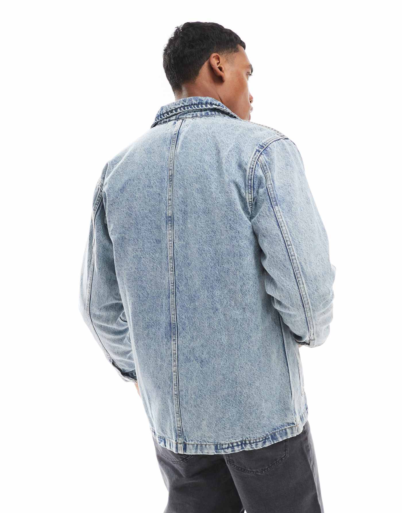 DTT denim worker overshirt in blue