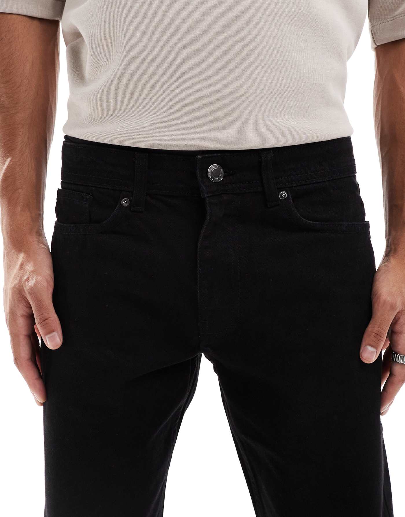 DTT rigid straight fit jeans in black