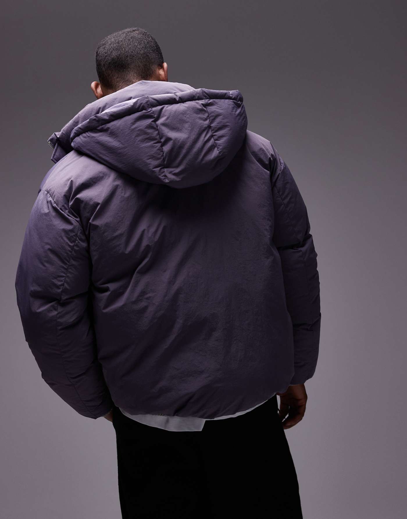 Topman collared puffer jacket in purple