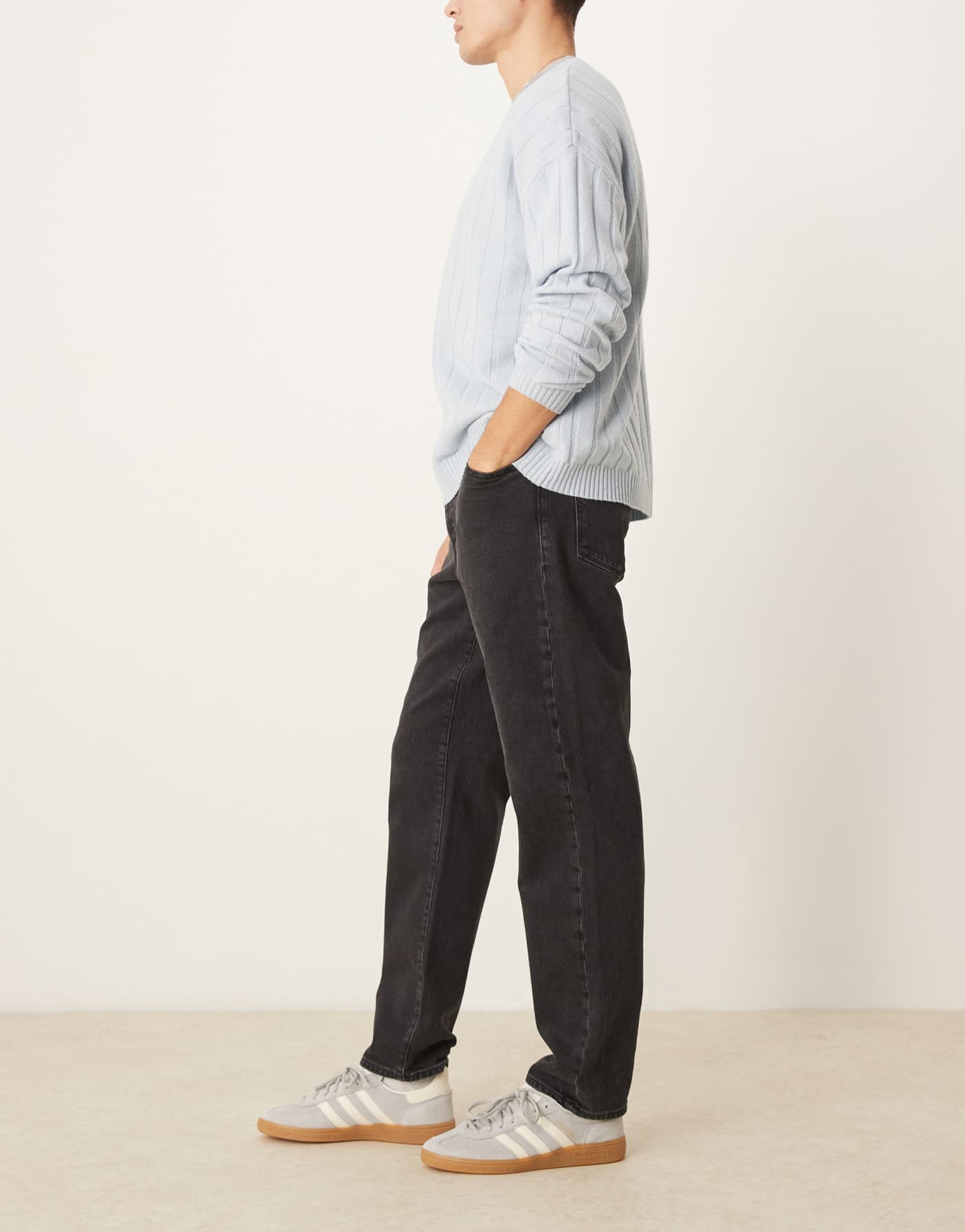 Selected Homme Cole regular tapered fit jeans in black