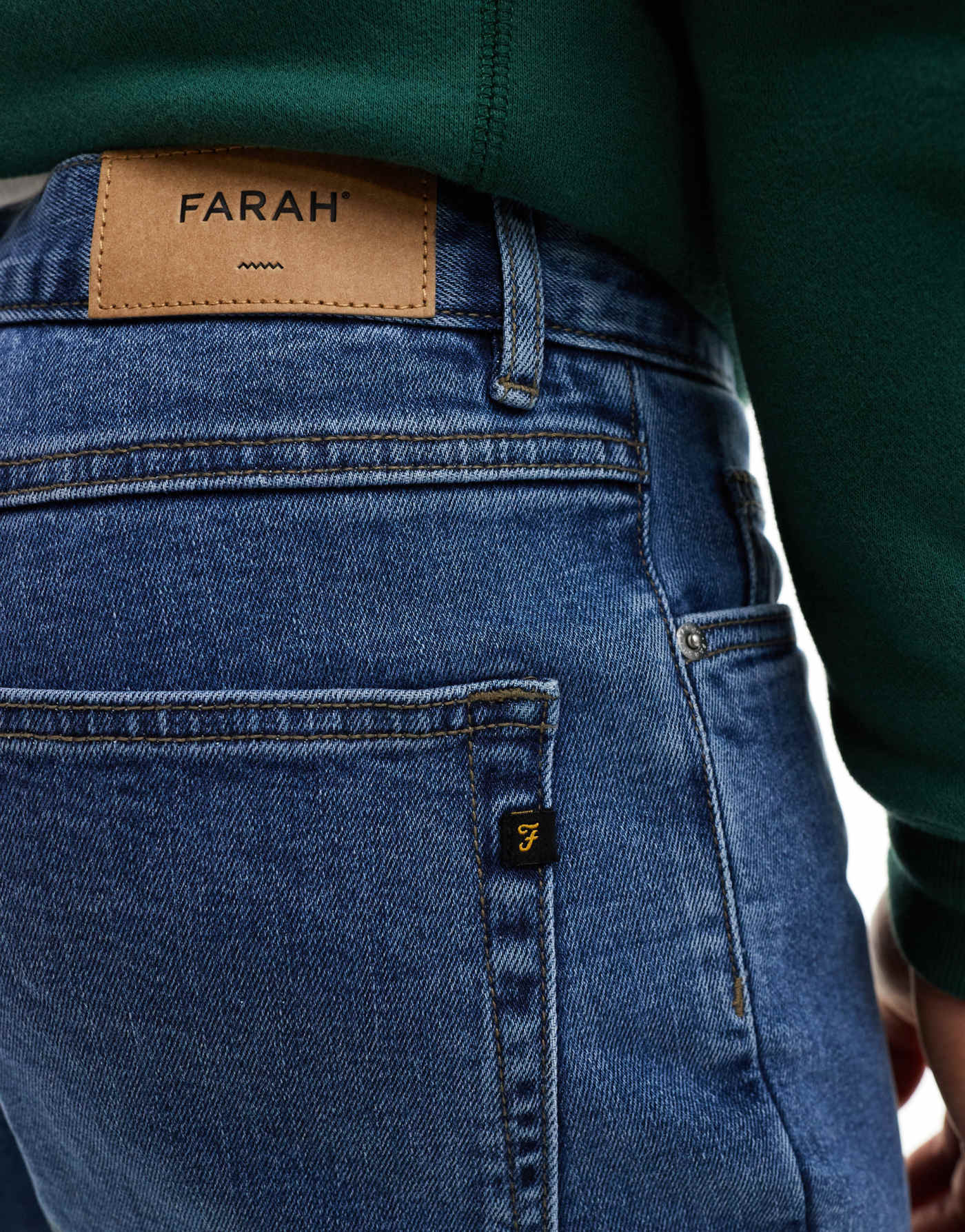 Farah Elm slim jeans in worn rinse