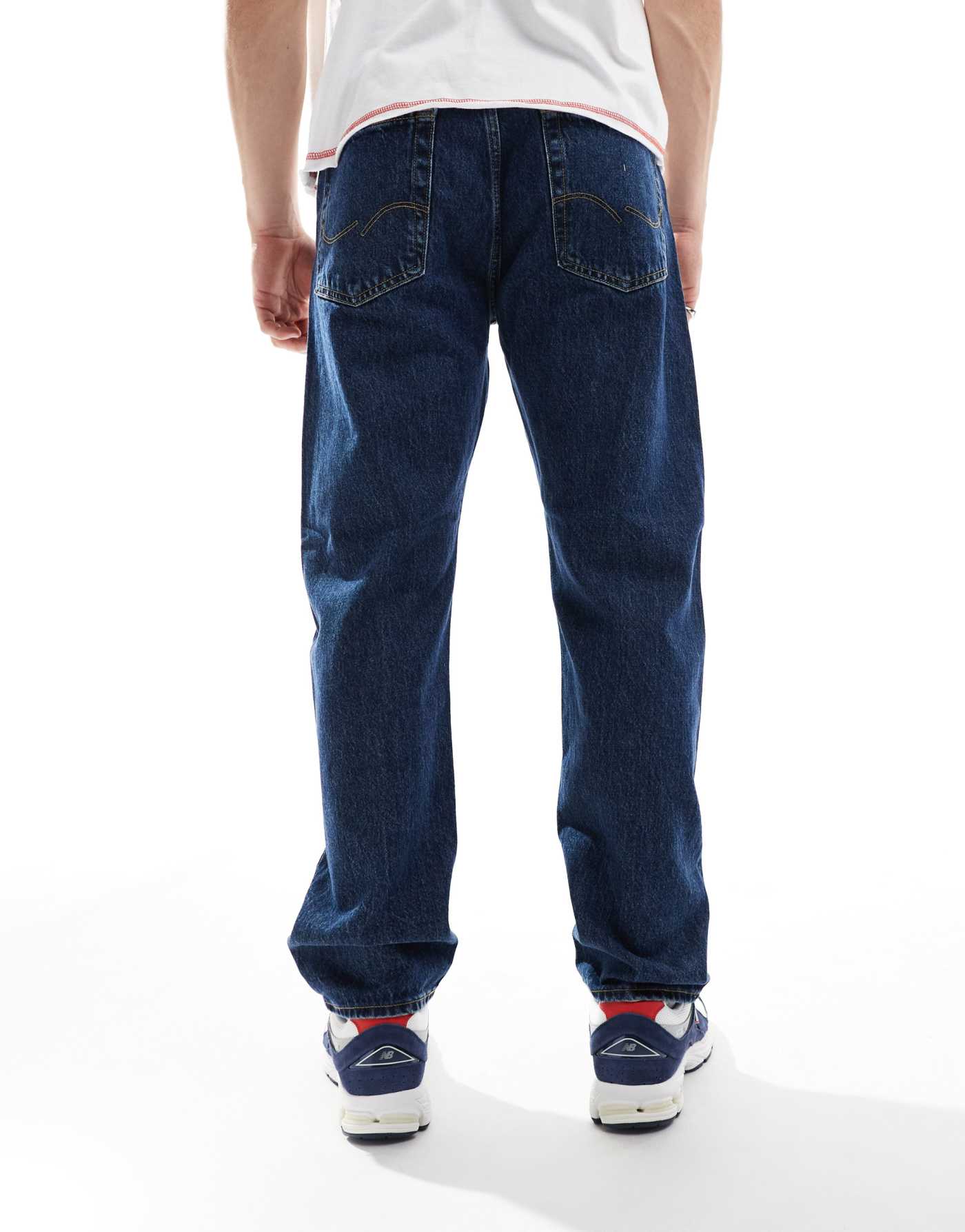 Jack & Jones- Chris straight jean in dark blue wash