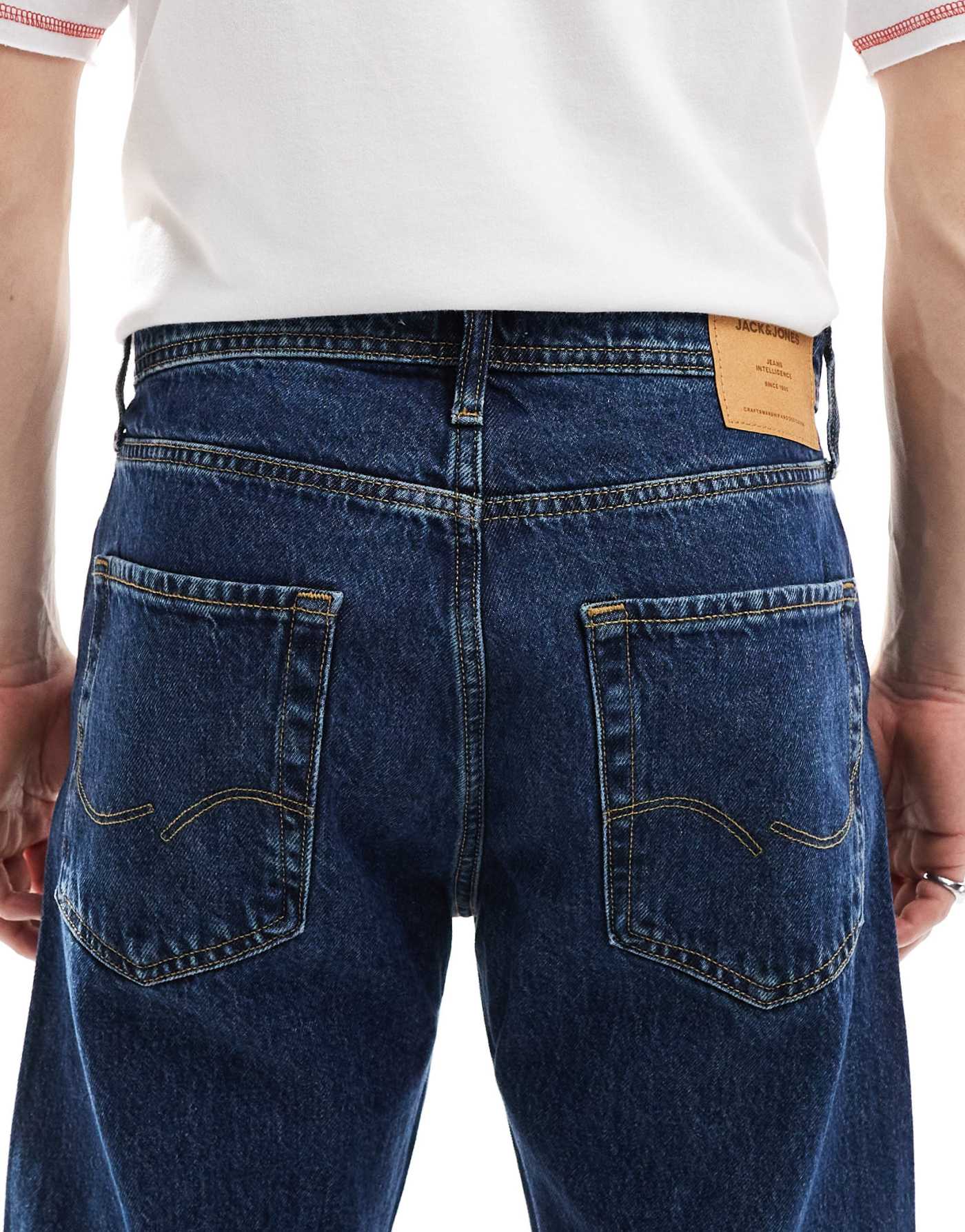 Jack & Jones- Chris straight jean in dark blue wash