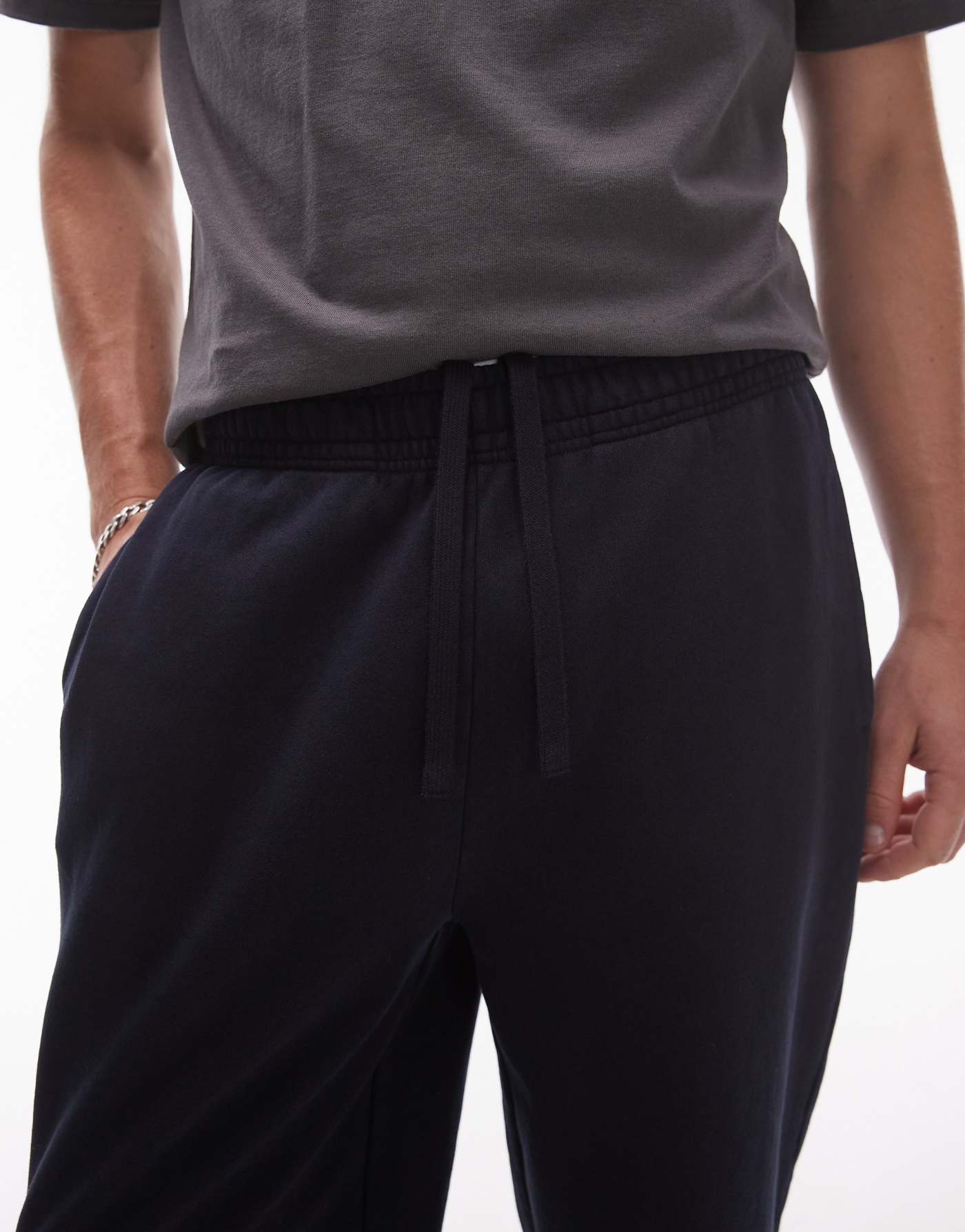 Topman washed oversized jogger in dark blue