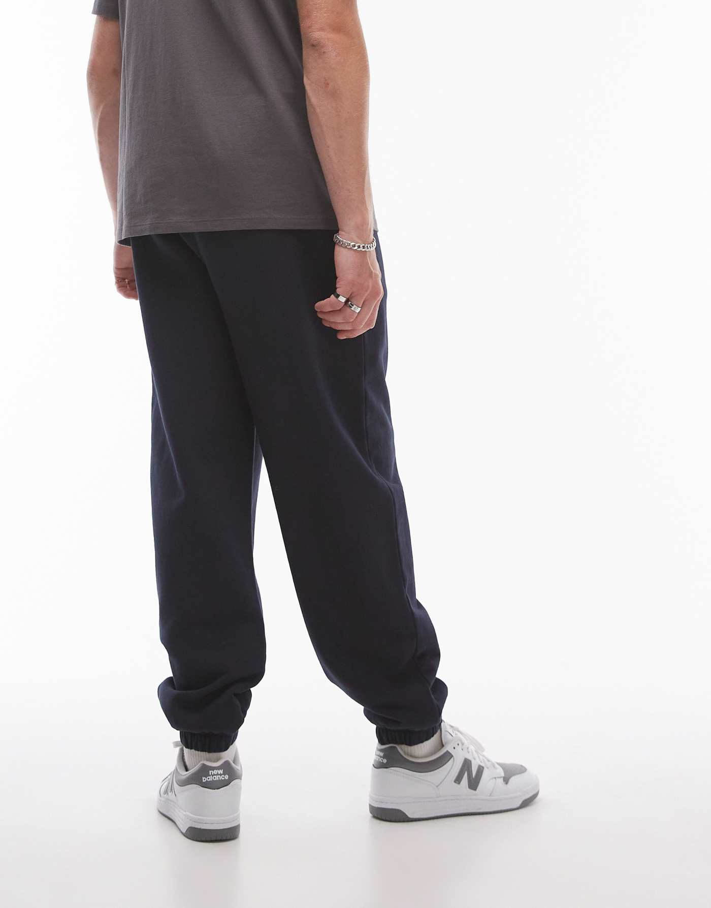 Topman washed oversized jogger in dark blue