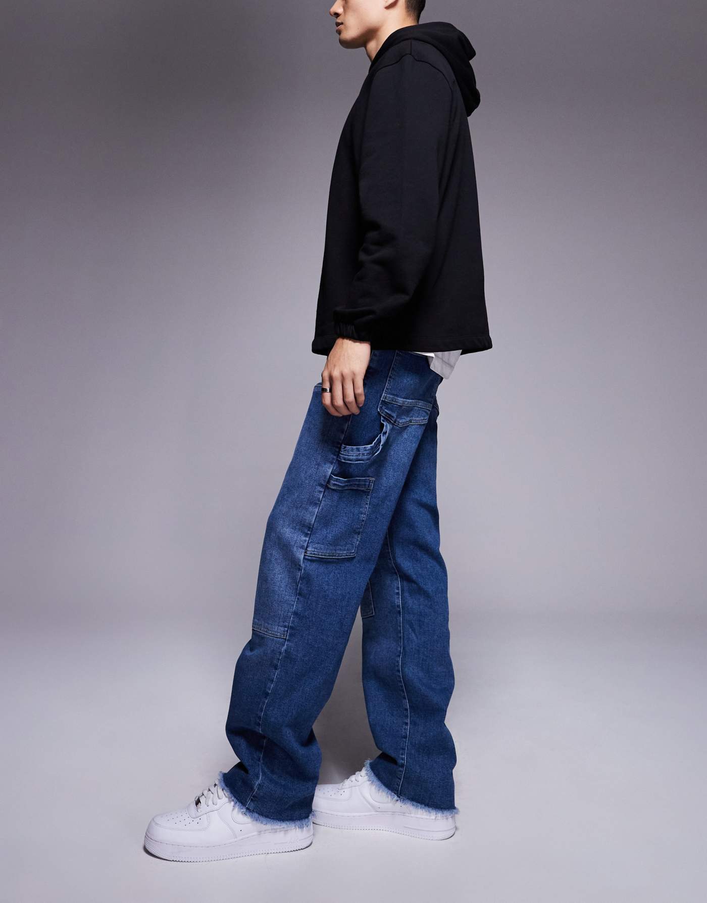 Sixth June carpenter wide leg jean in dark denim