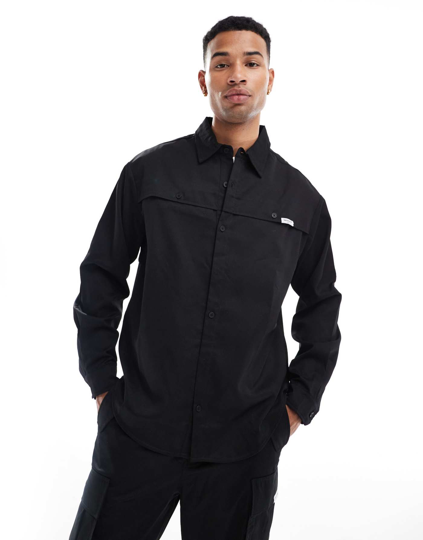 Sixth June multi pocket long sleeve shirt co-ord in black