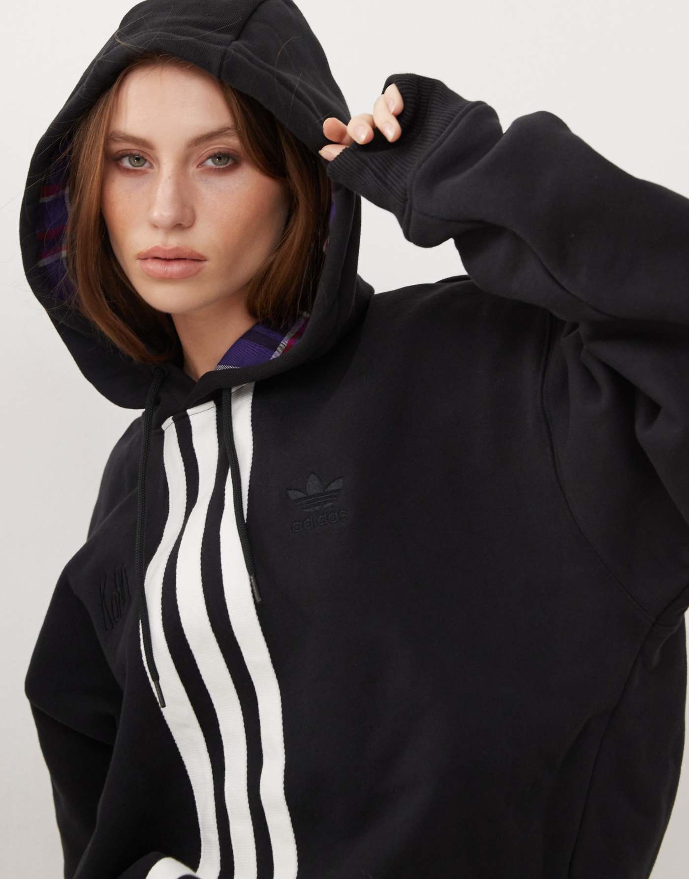 adidas Originals x KoRn 3-stripe hoodie in black