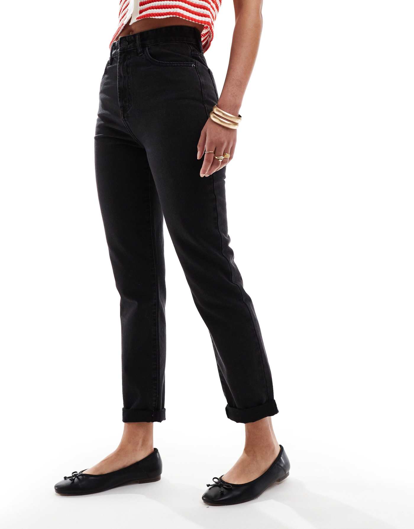 DTT Tall Lou mom jeans in vintage black