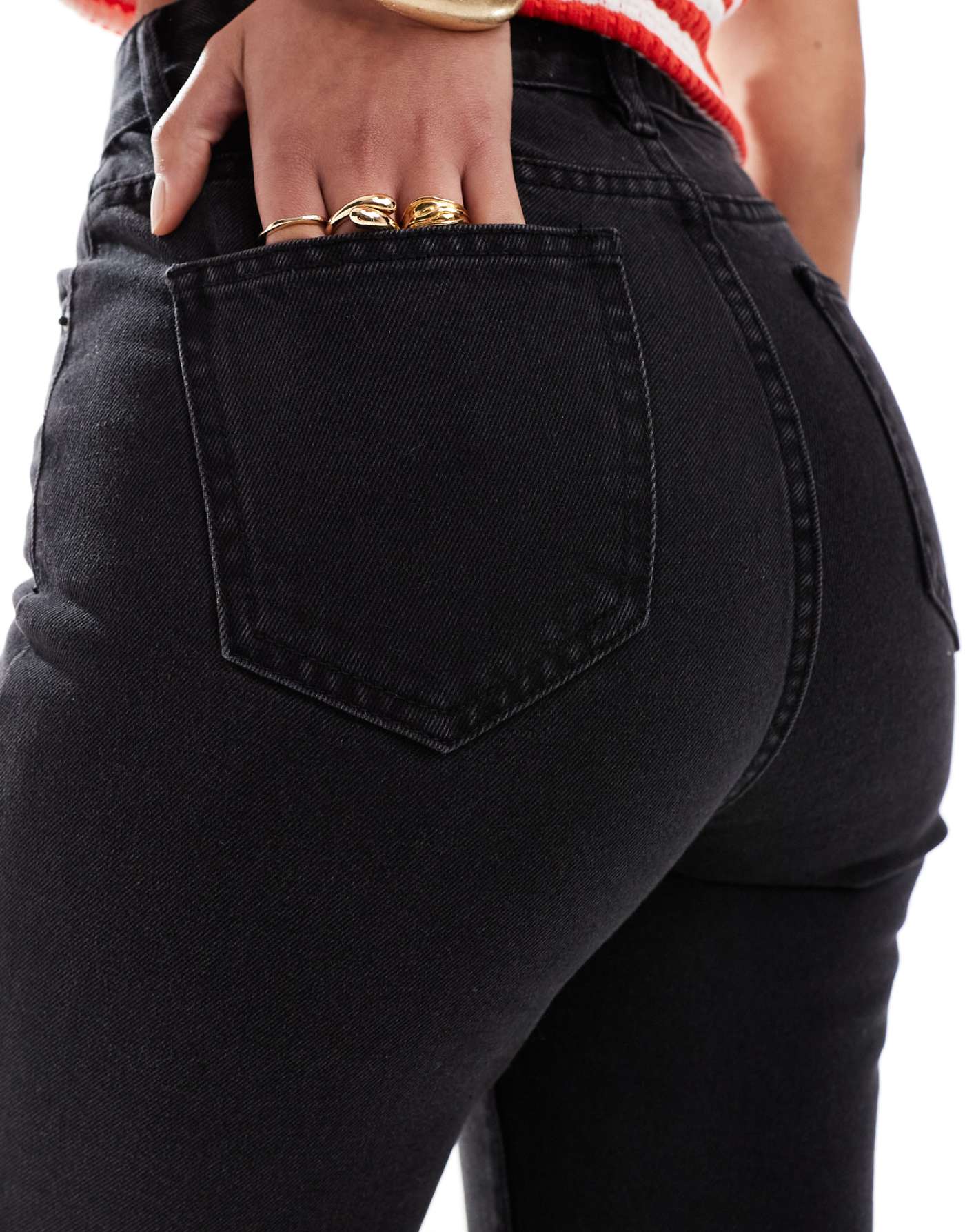 DTT Tall Lou mom jeans in vintage black