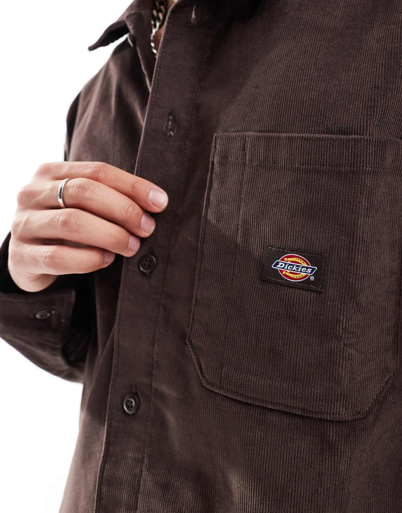 Dickies cord shirt in dark brown