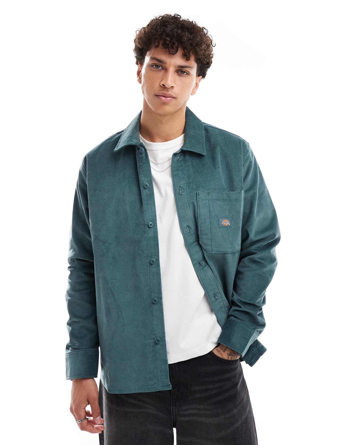 Dickies cord shirt in dark green