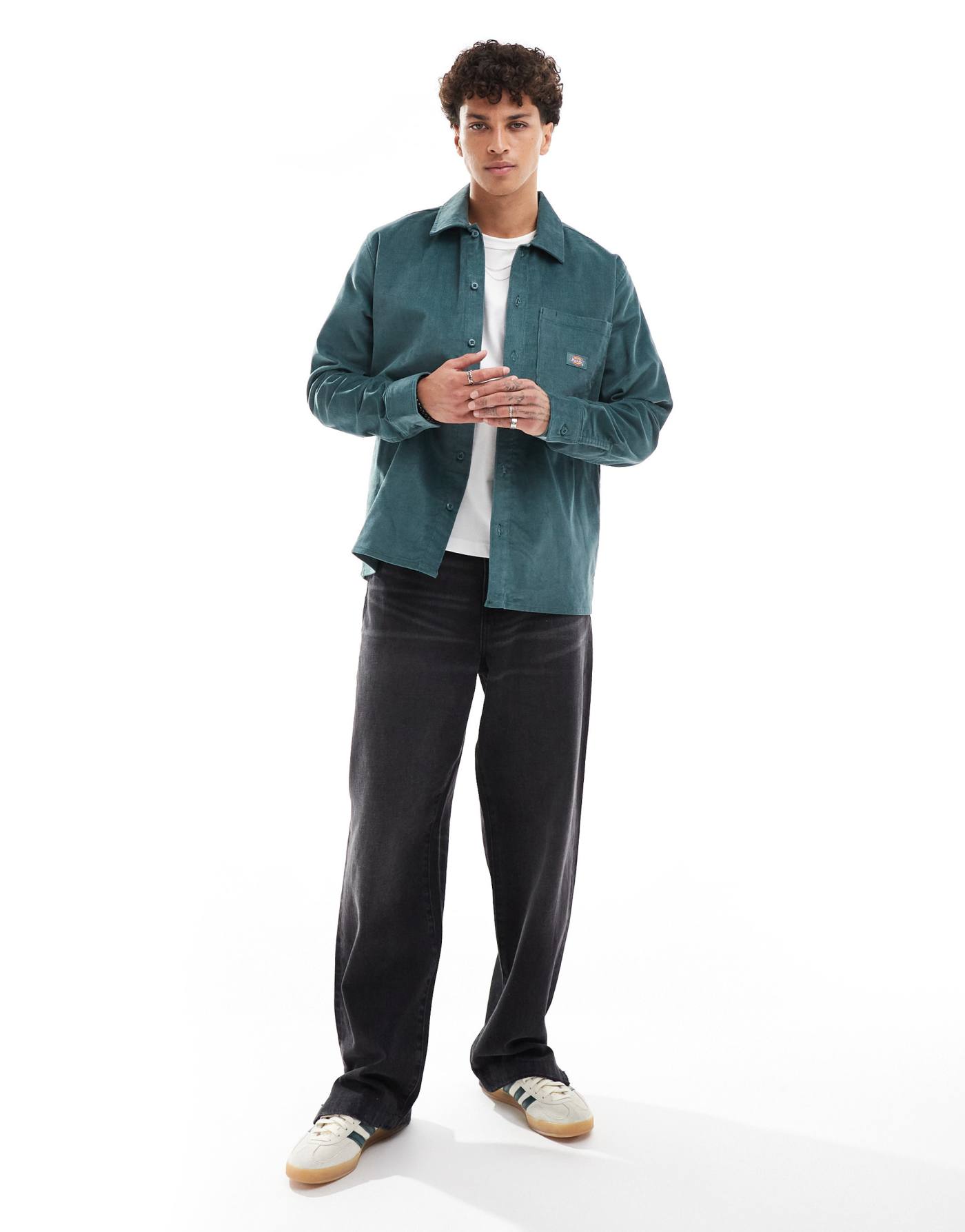 Dickies cord shirt in dark green