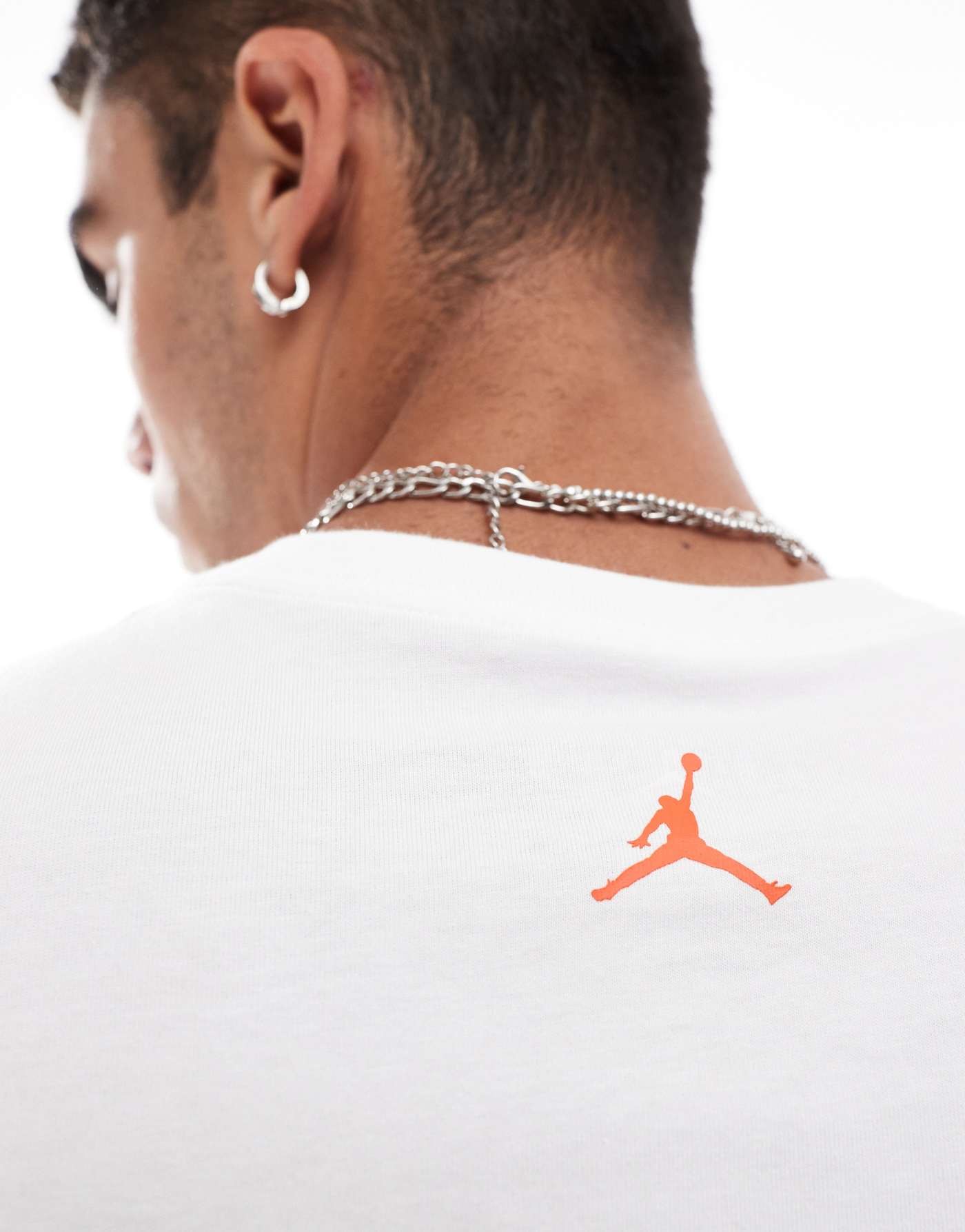 Jordan flame logo long sleeve t-shirt in white