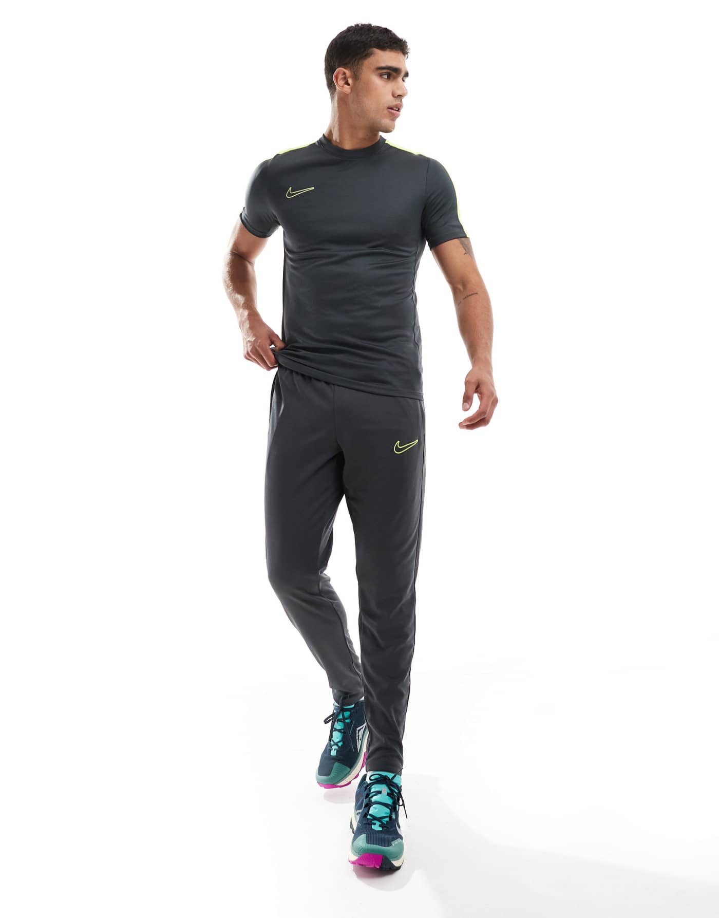 Nike Football Academy 23 joggers in charcoal and green