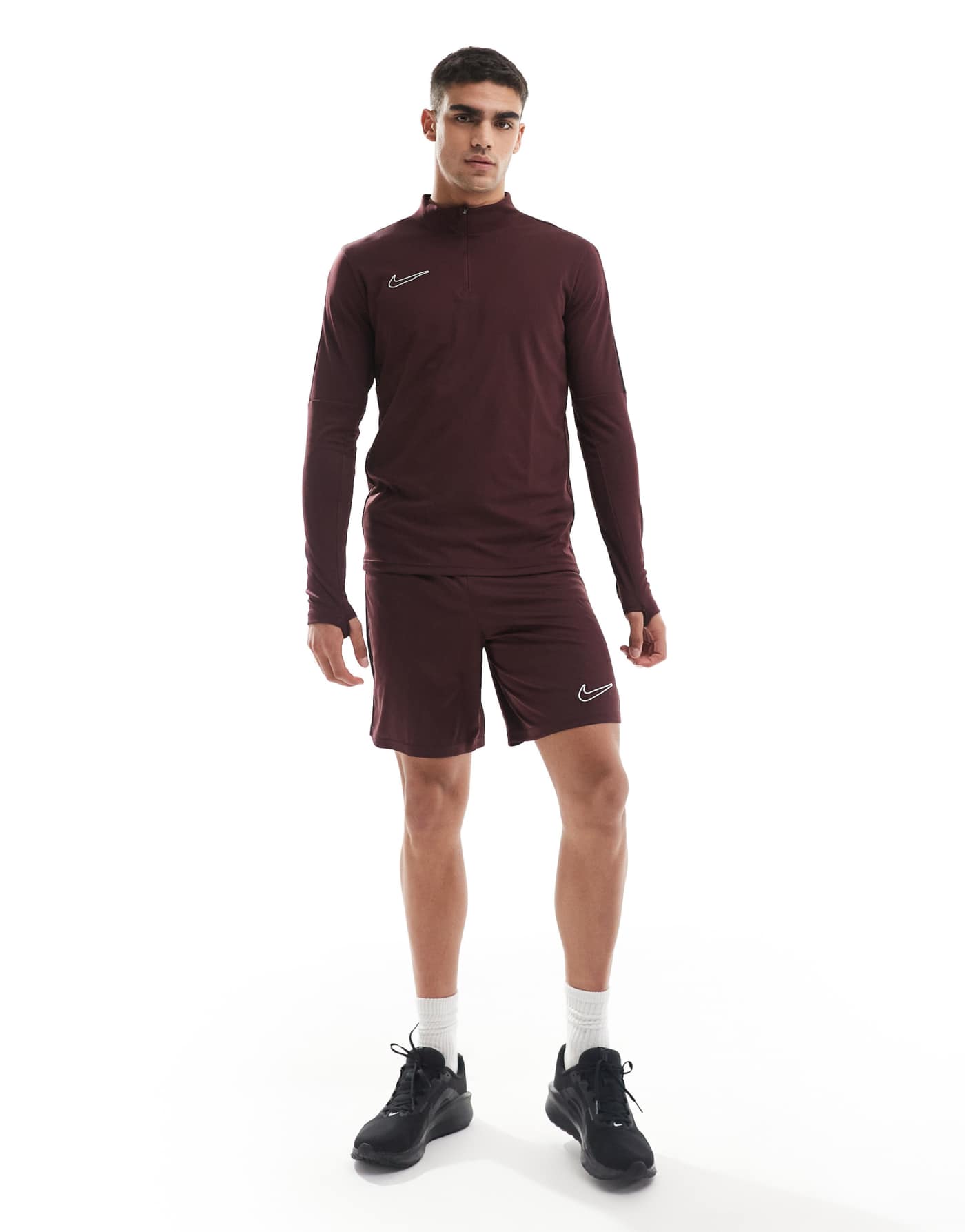 Nike Football Academy 23 1/4 zip sweatshirt in burgundy