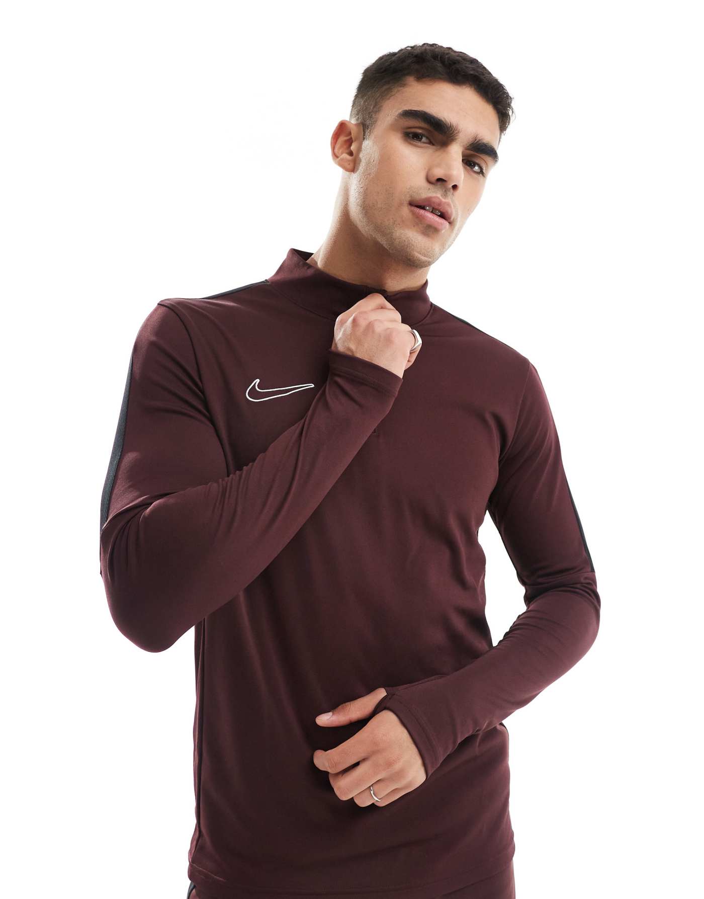 Nike Football Academy 23 1/4 zip sweatshirt in burgundy