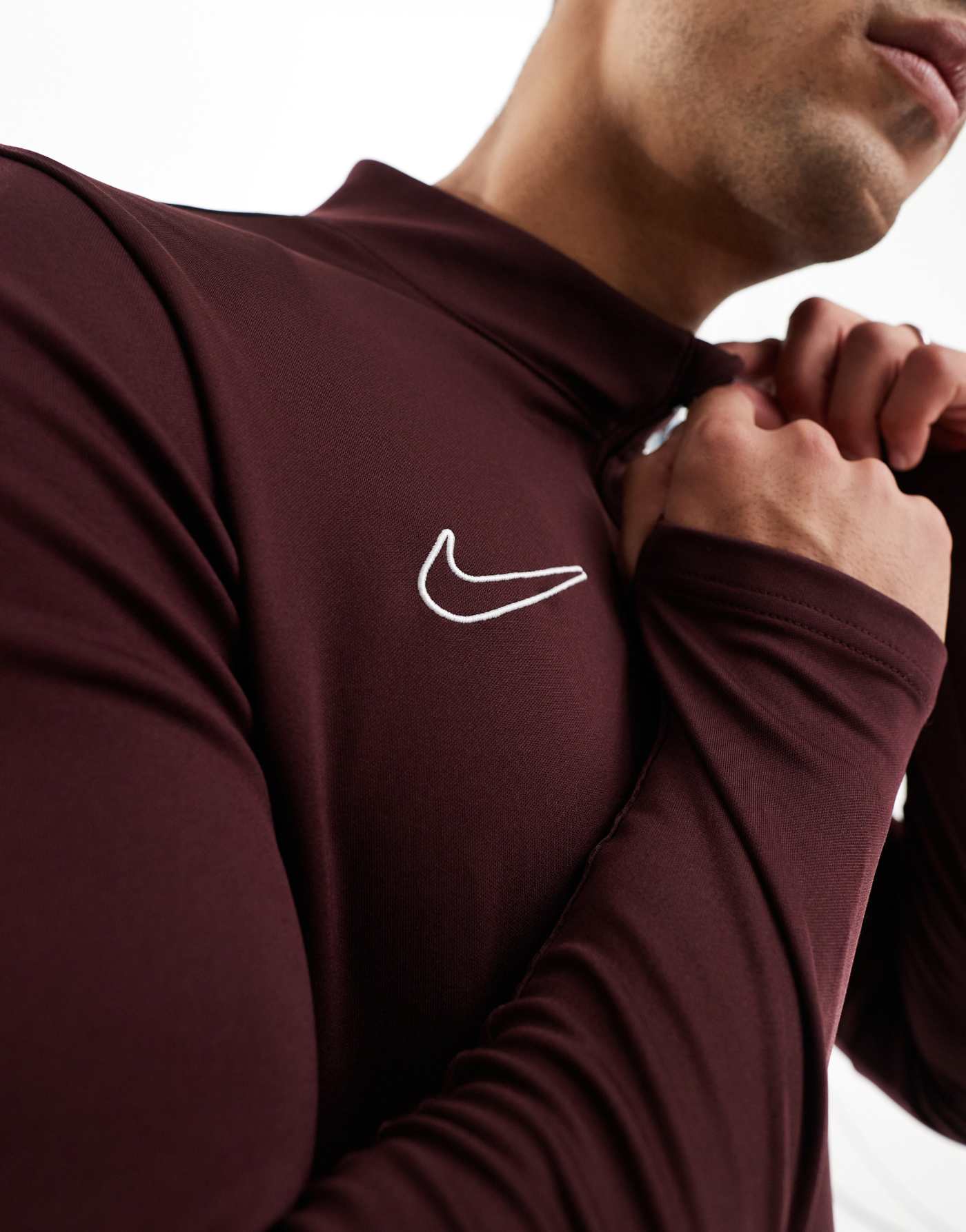 Nike Football Academy 23 1/4 zip sweatshirt in burgundy