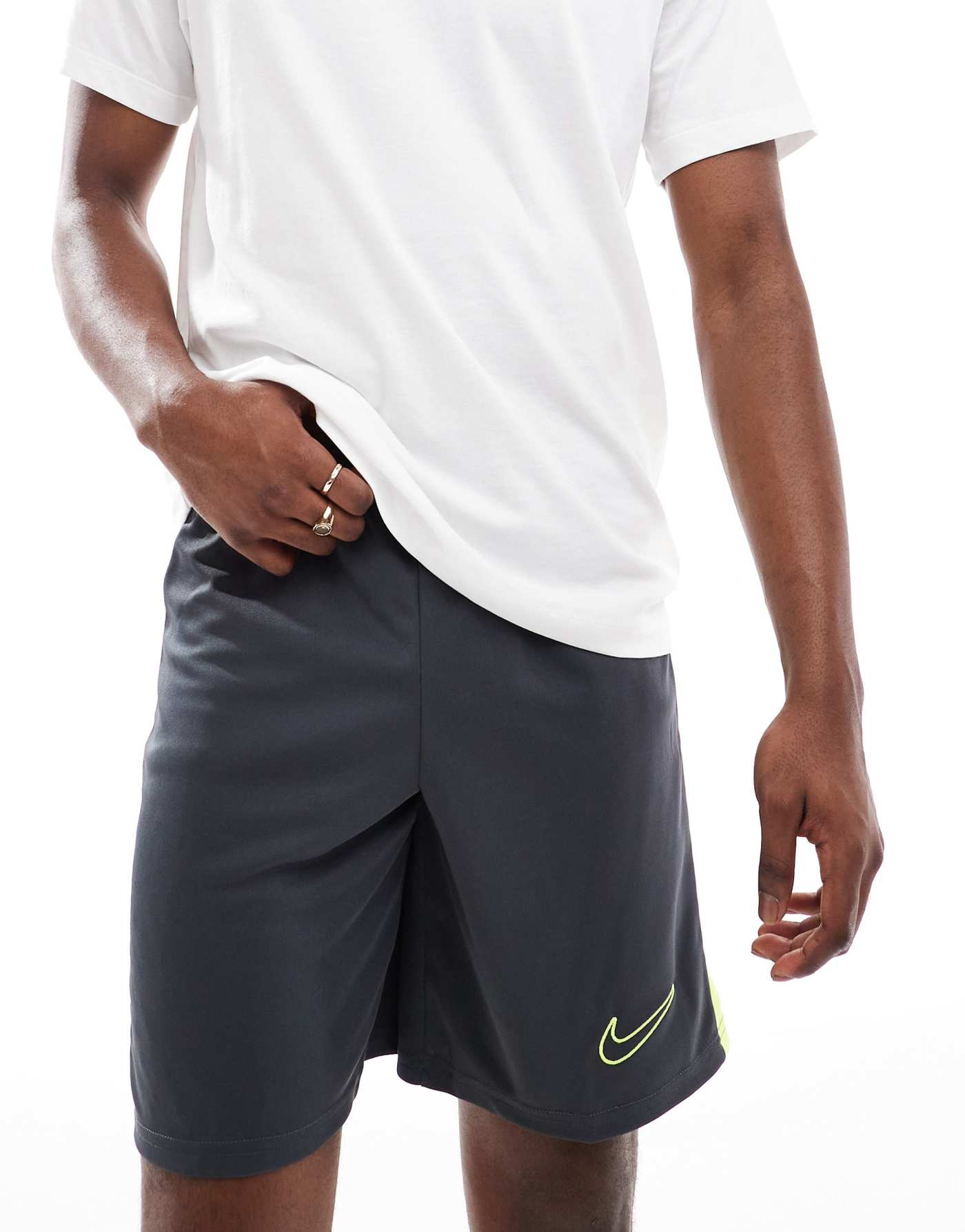 Nike Football Academy 23 shorts in charcoal and green