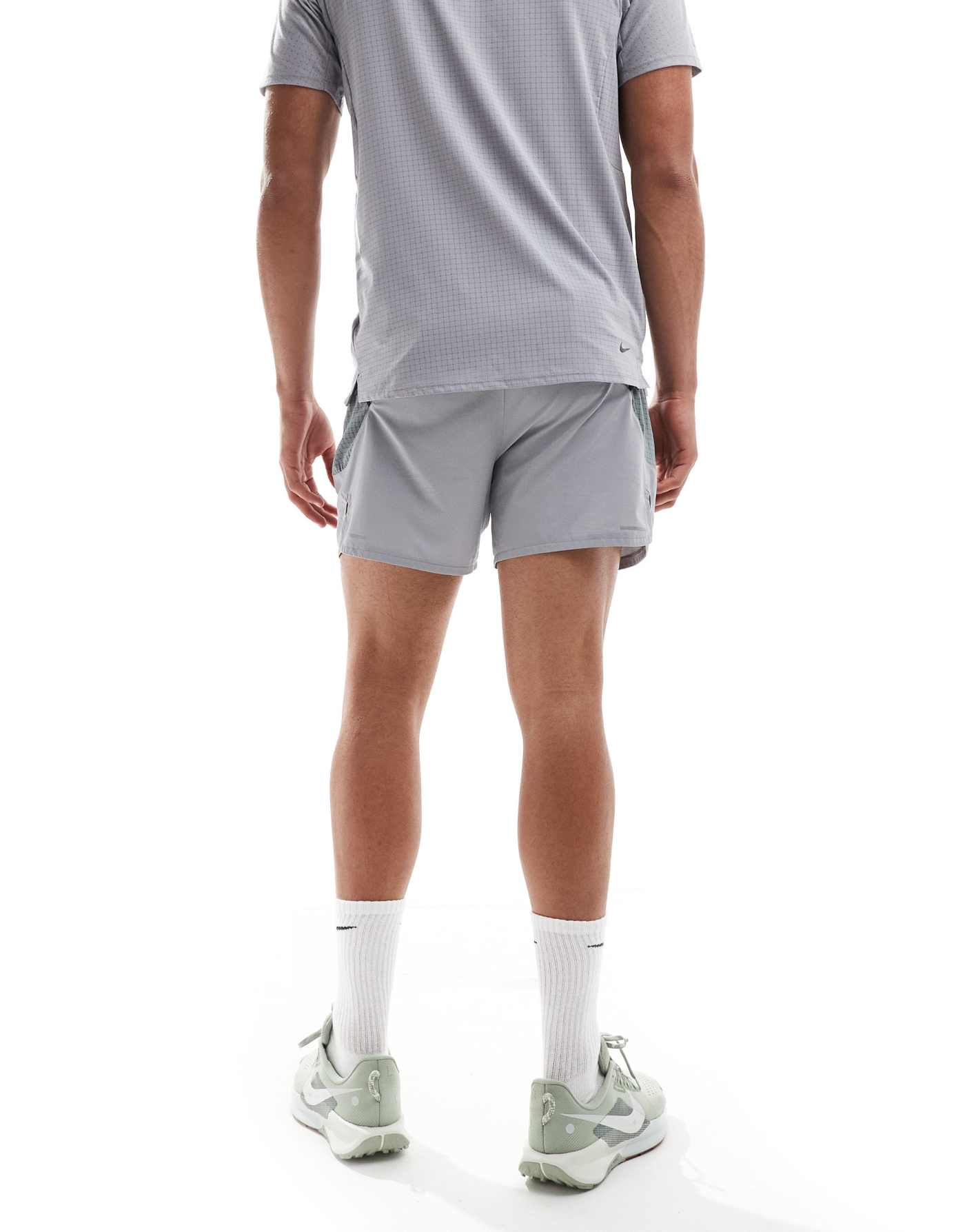 Nike Running Trail logo 5 inch shorts in grey