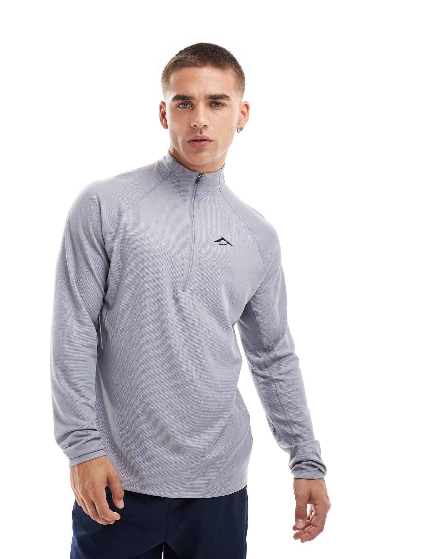 Nike Running Trail 1/4 zip sweatshirt in grey