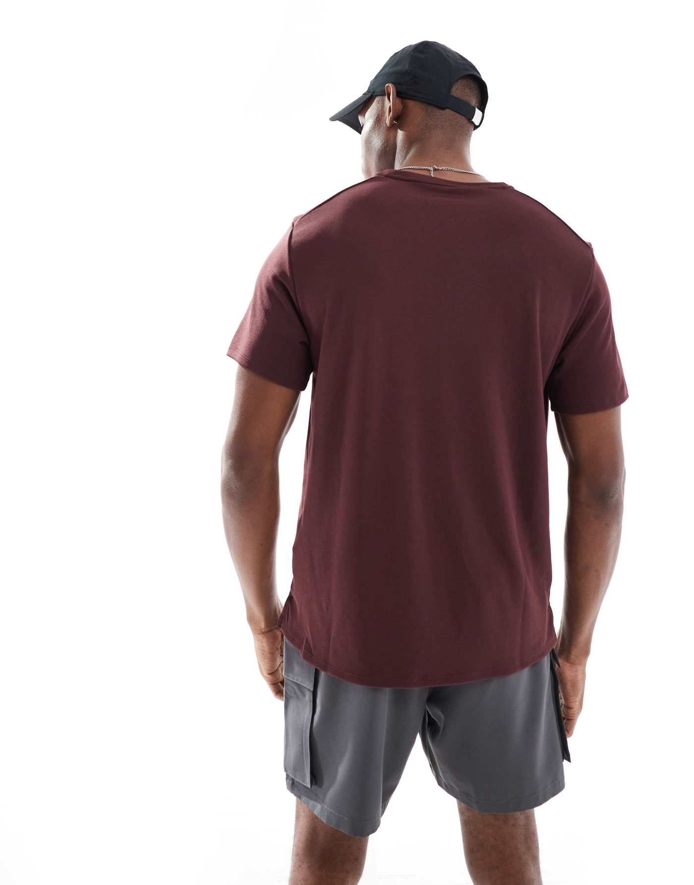 Nike Running Miler Dri-FIT t-shirt in burgundy