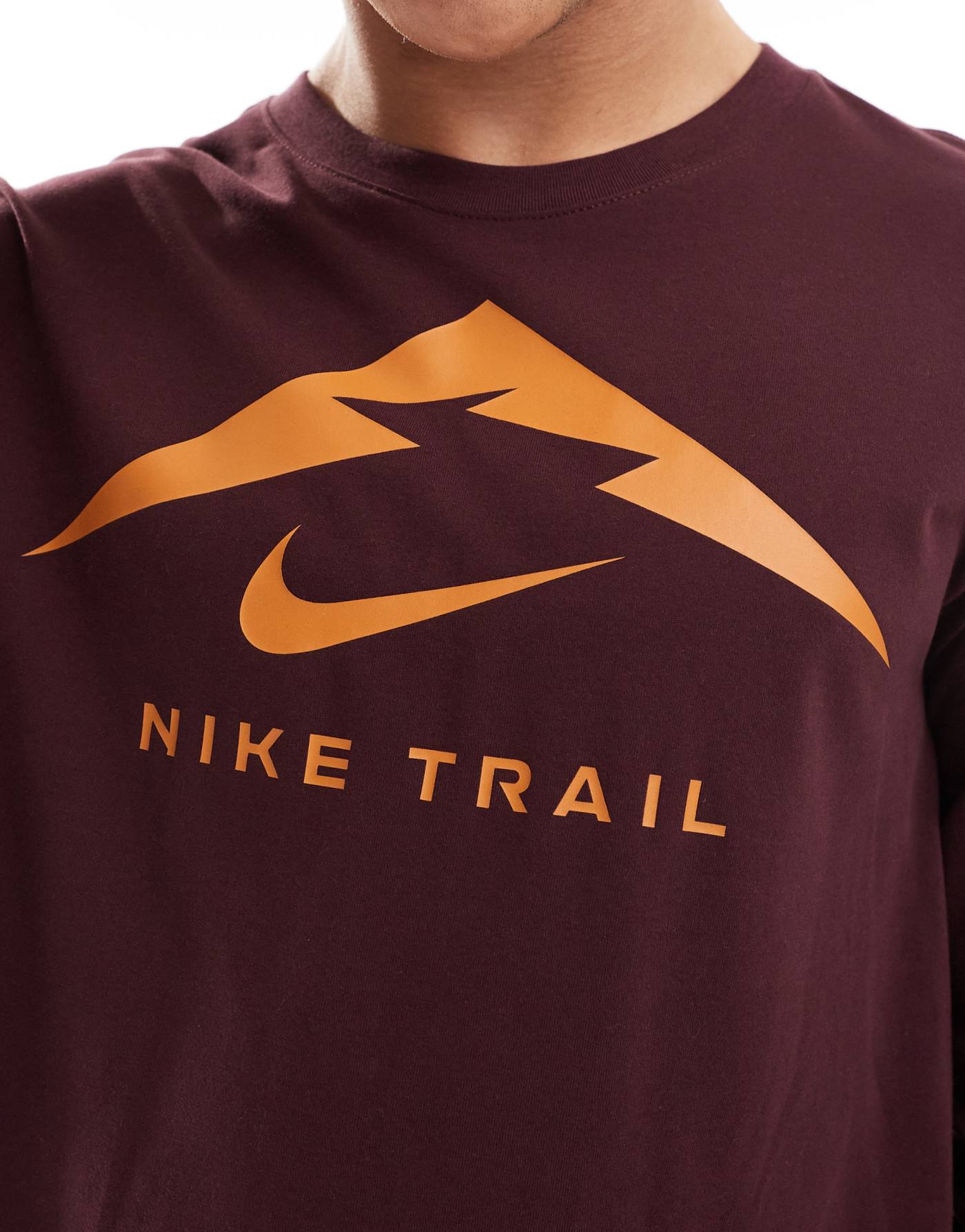 Nike Running Trail logo longsleeve t-shirt in burgundy