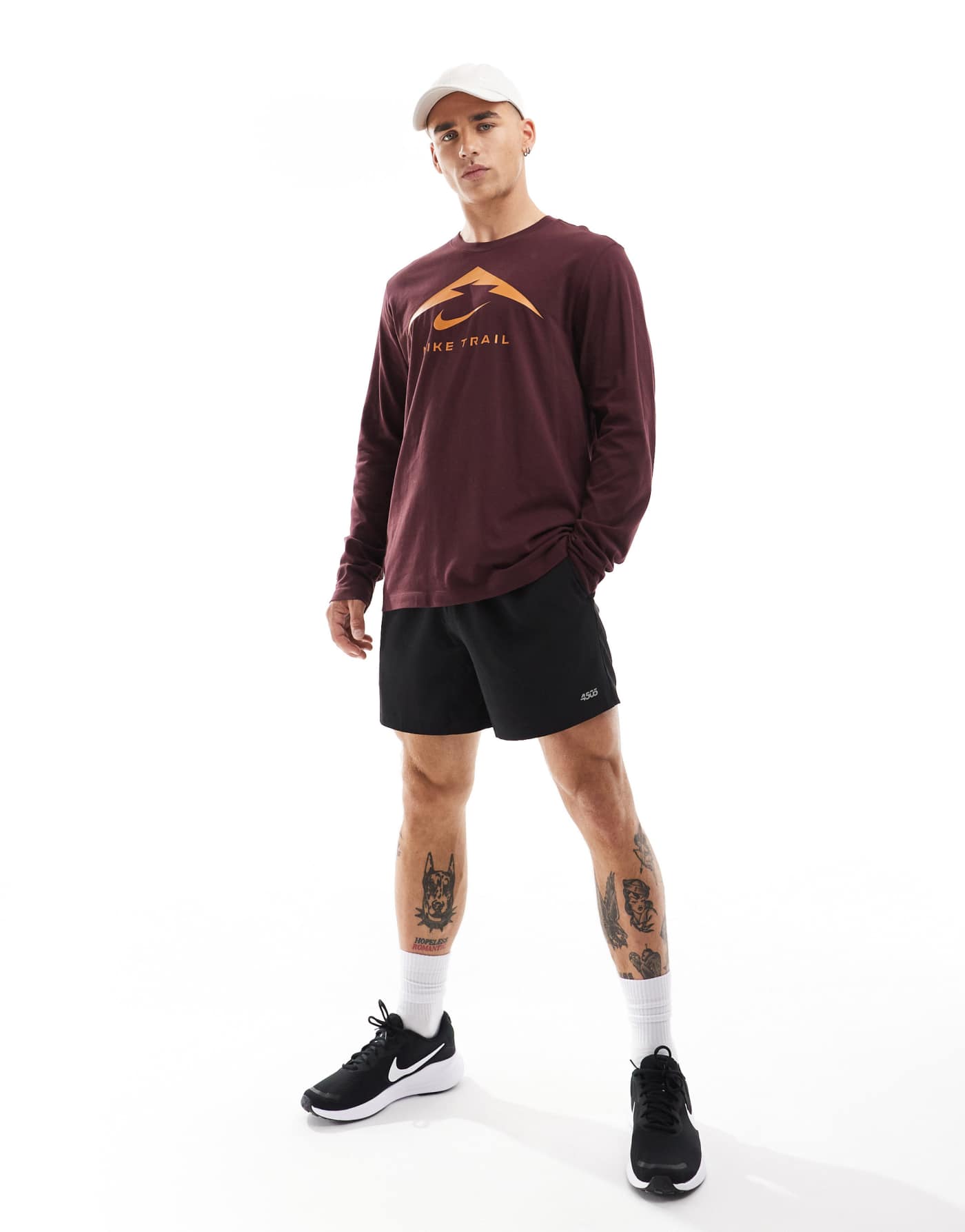 Nike Running Trail logo longsleeve t-shirt in burgundy