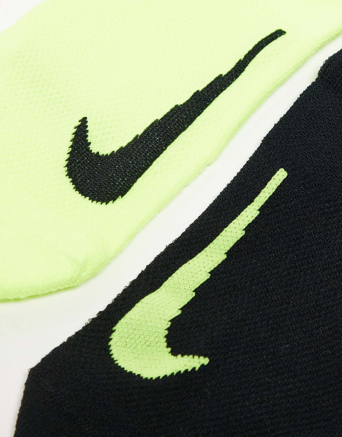 Nike Running Multiplier 2 pack ankle socks in black and green