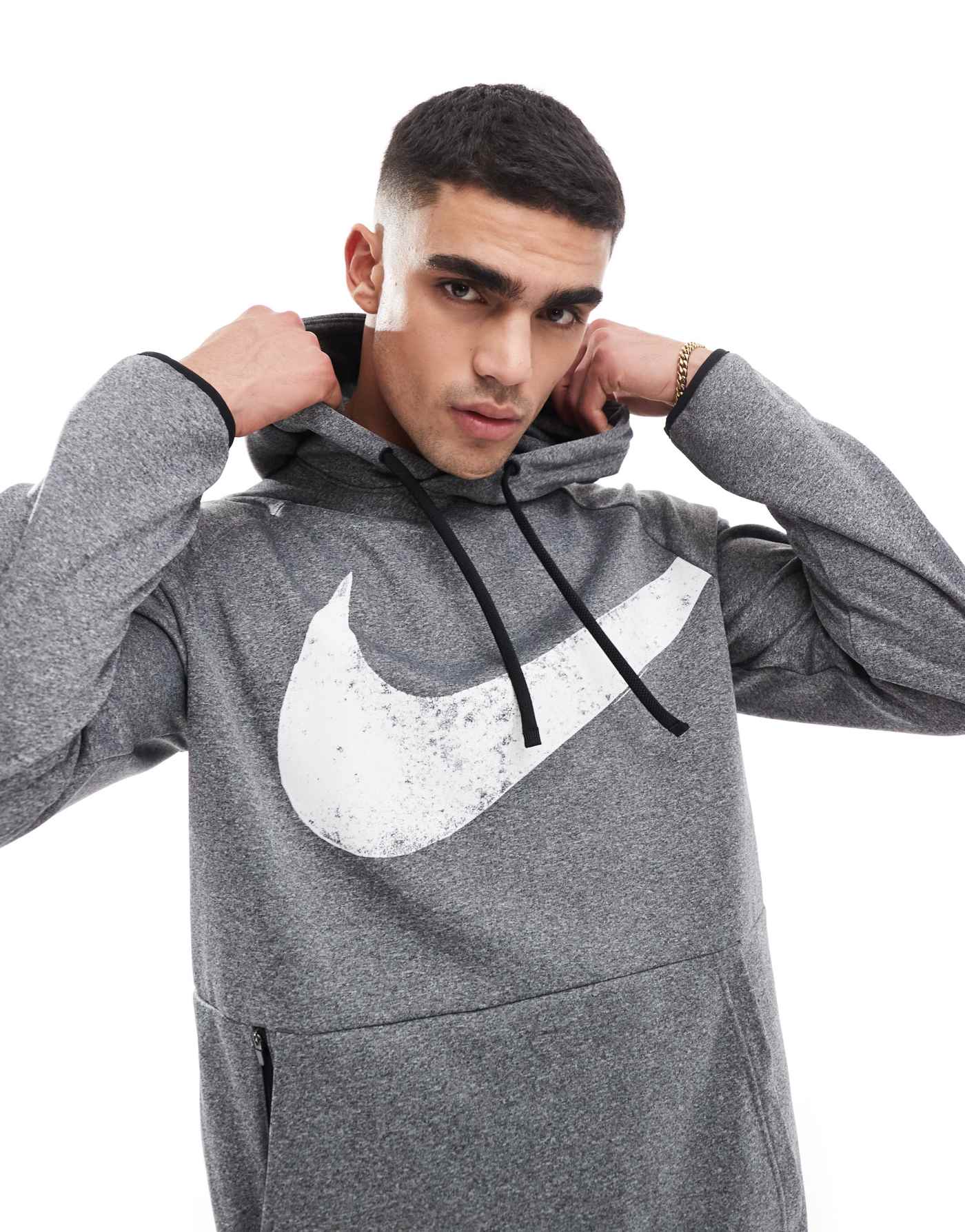 Nike Training Swoosh graphic hoodie in black