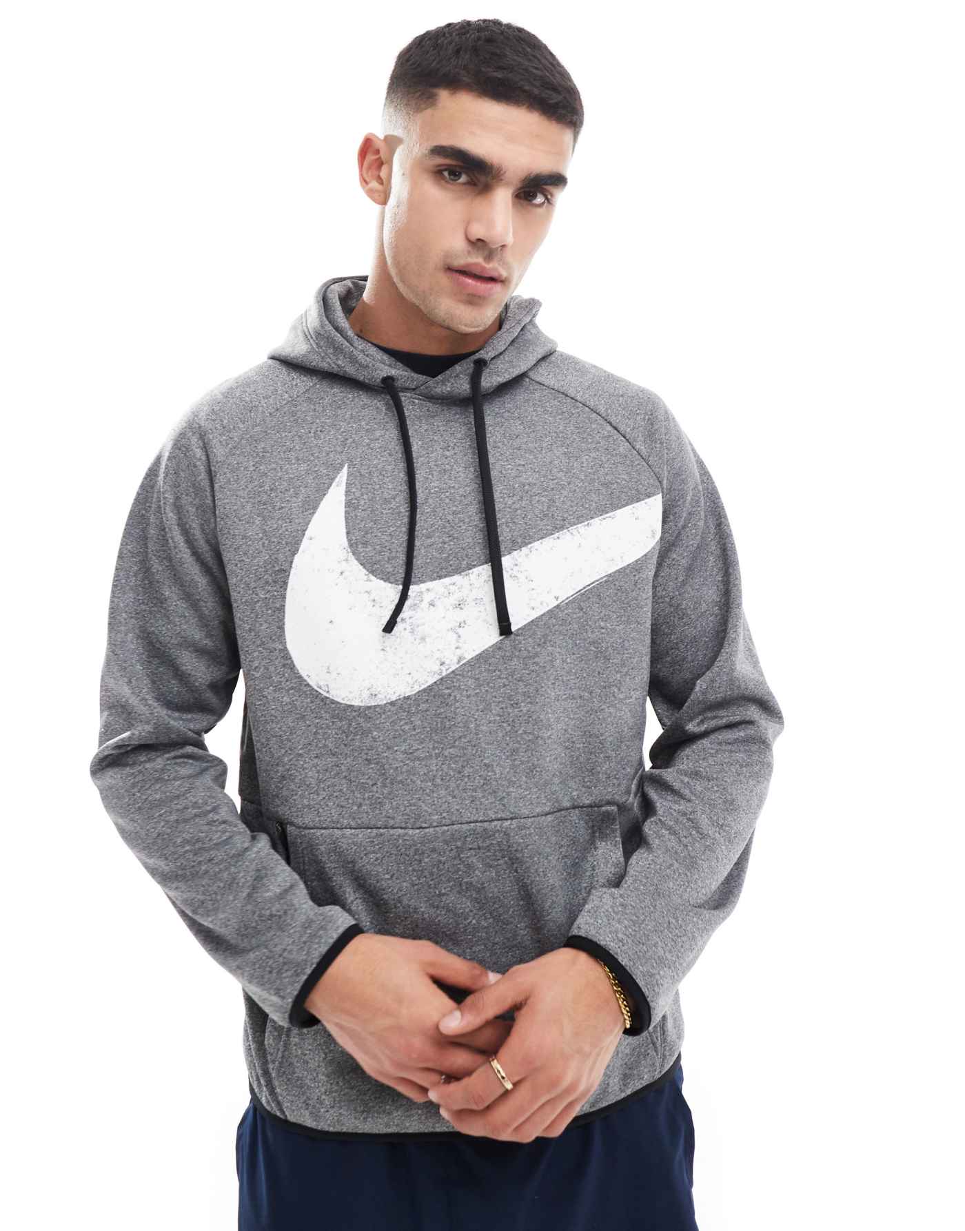 Nike Training Swoosh graphic hoodie in black