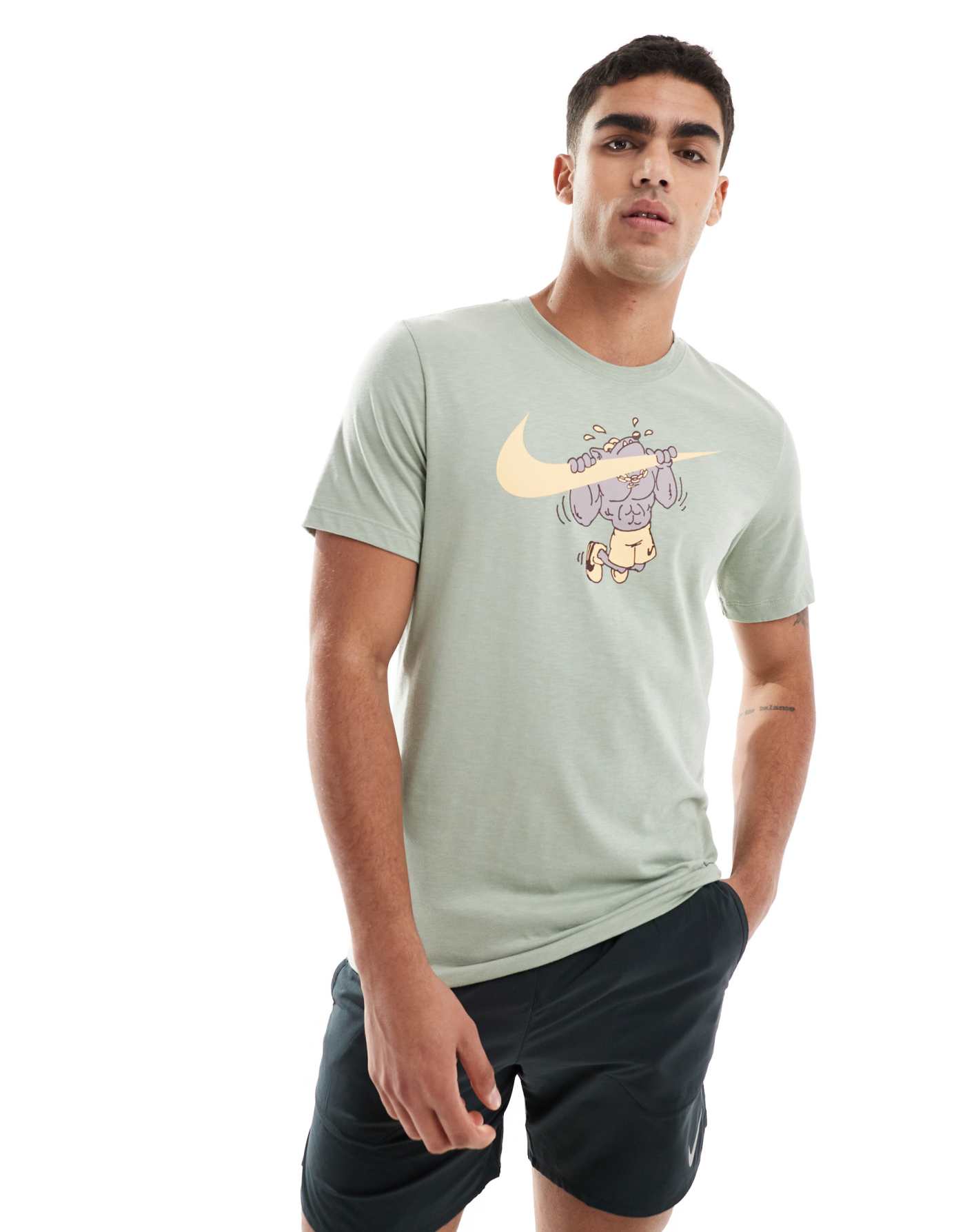 Nike Training Pull Up graphic t-shirt in light green