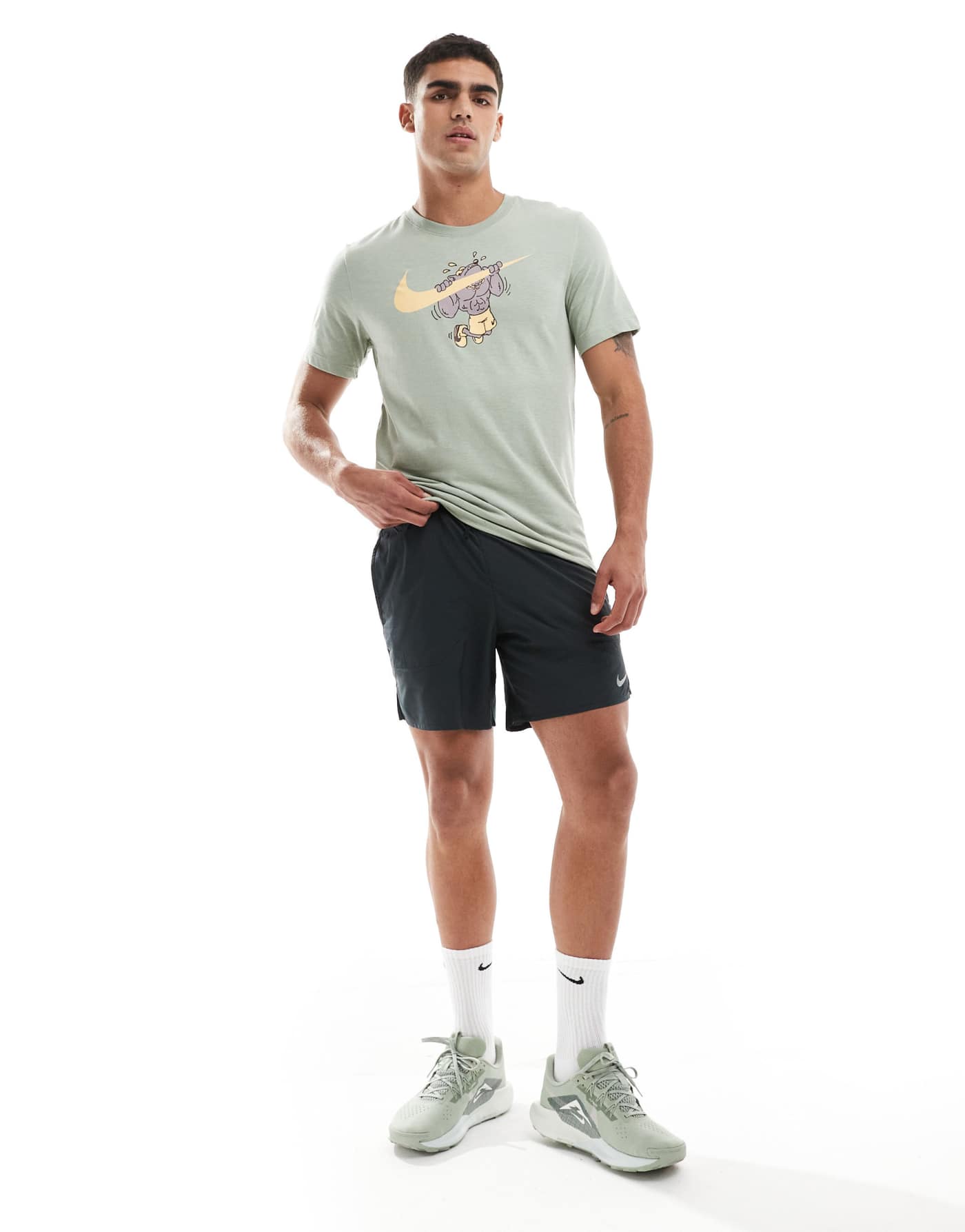 Nike Training Pull Up graphic t-shirt in light green