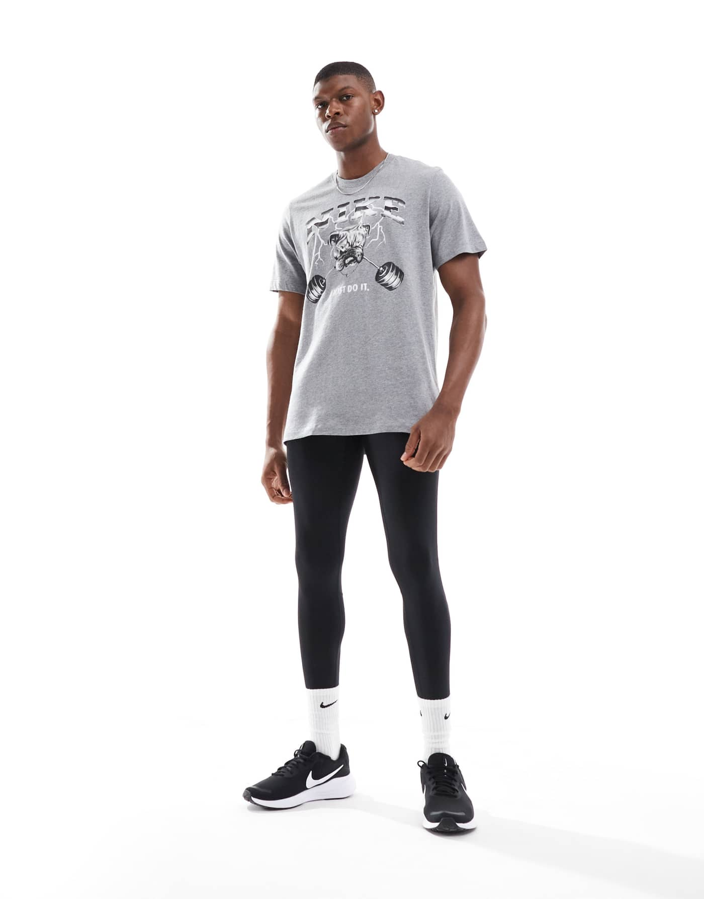 Nike Training Bulldog print t-shirt in dark grey