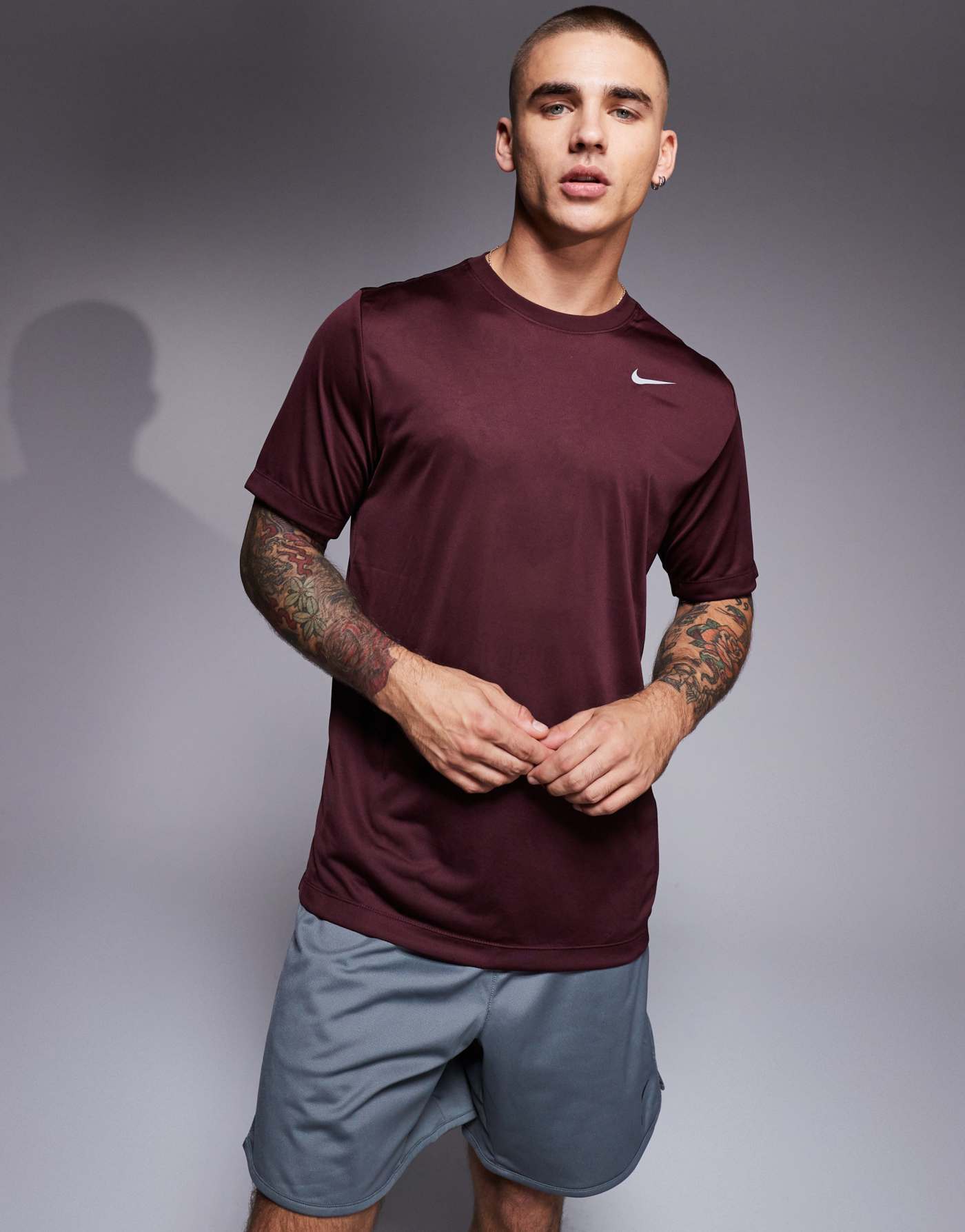 Nike Training Dri-Fit Reset t-shirt in burgundy