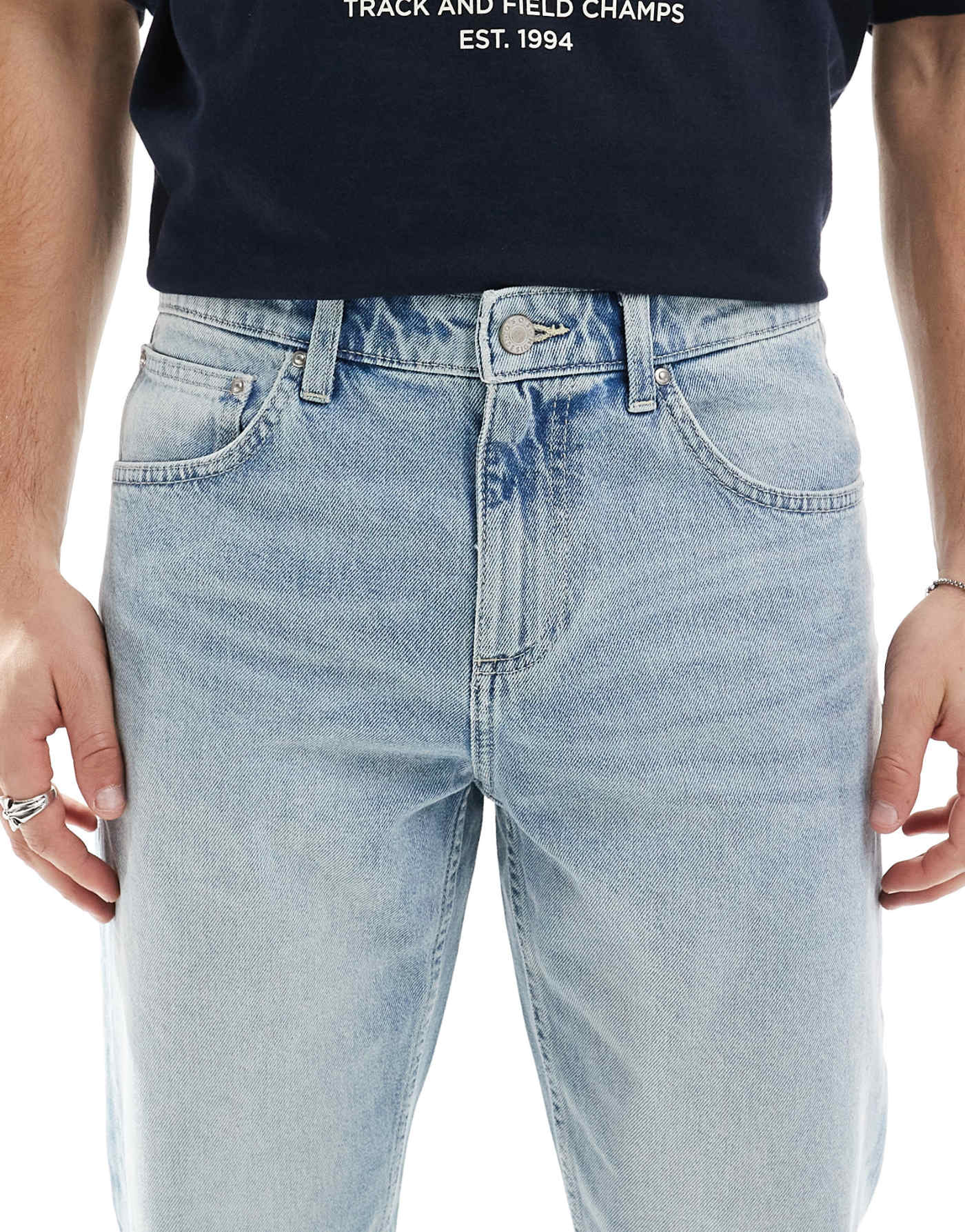 ASOS DESIGN tapered fit jean in light wash