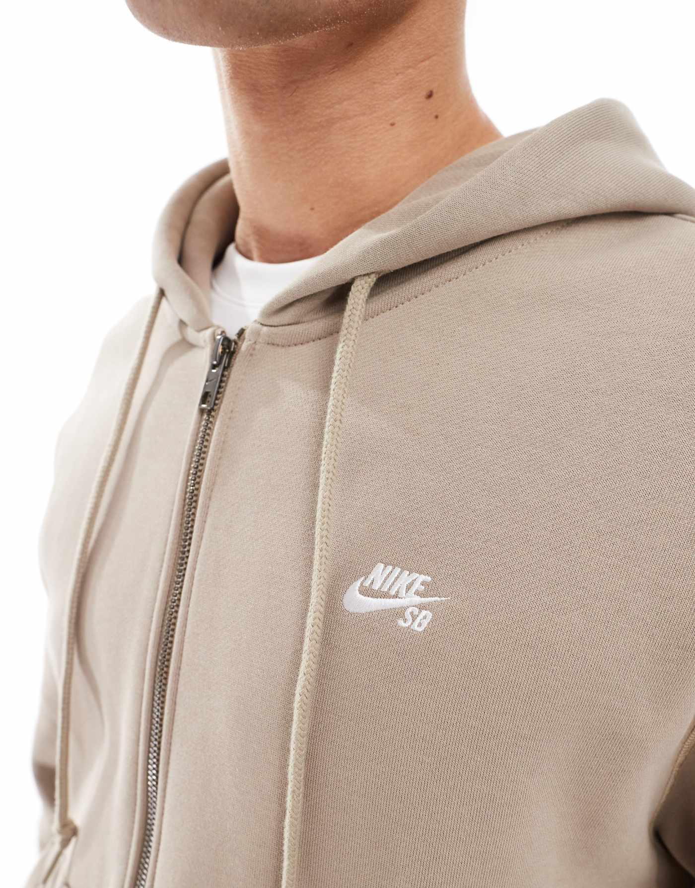 Nike SB Esssential full zip hoodie in khaki