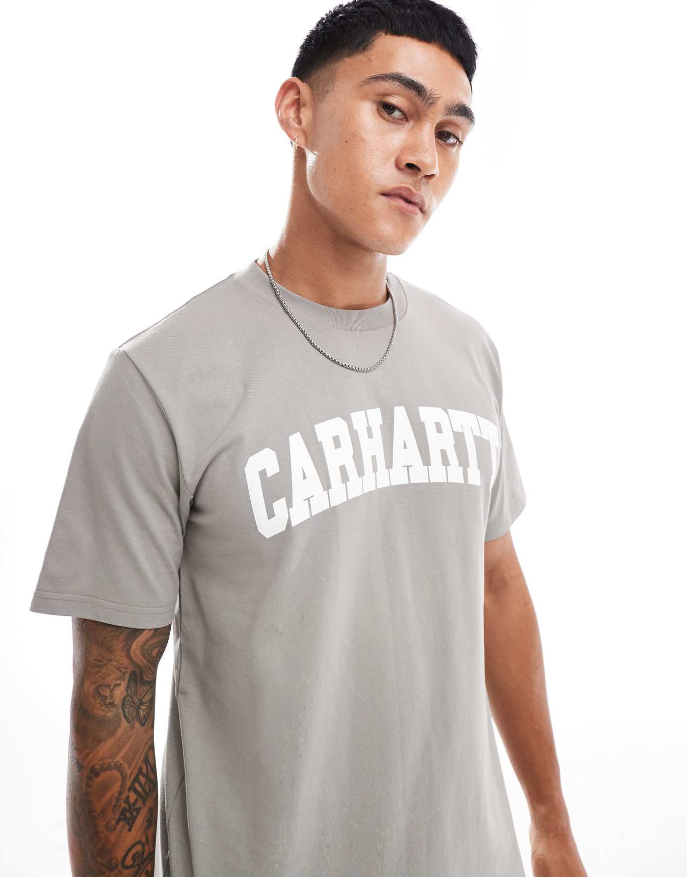 Carhartt WIP university t-shirt in misty grey