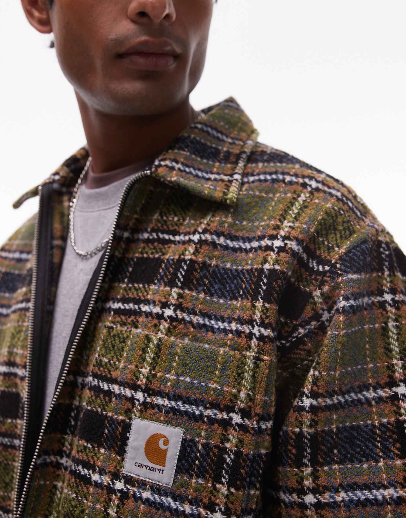 Carhartt WIP stroy checked shirt in multi brown