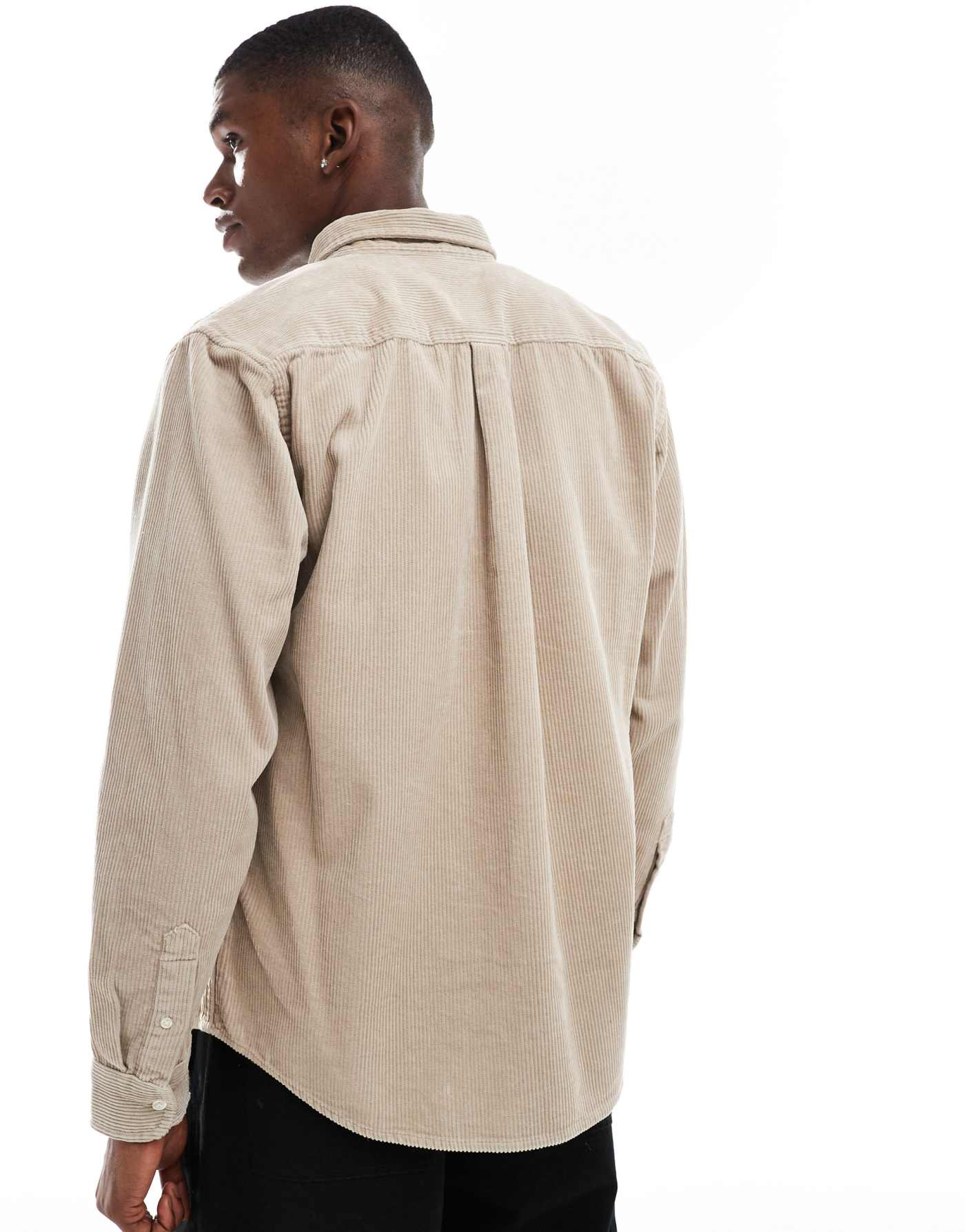 Carhartt WIP long sleeve madison cord shirt in beige