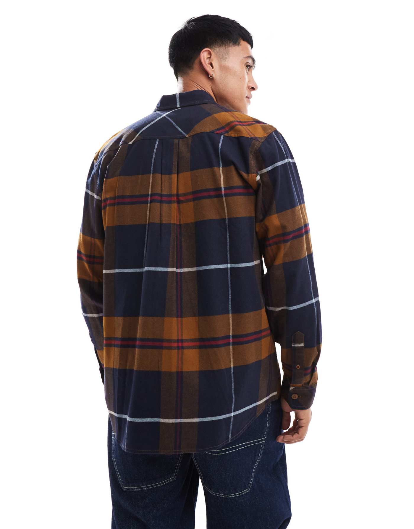 Carhartt WIP long sleeve garnett checked shirt in brown multi