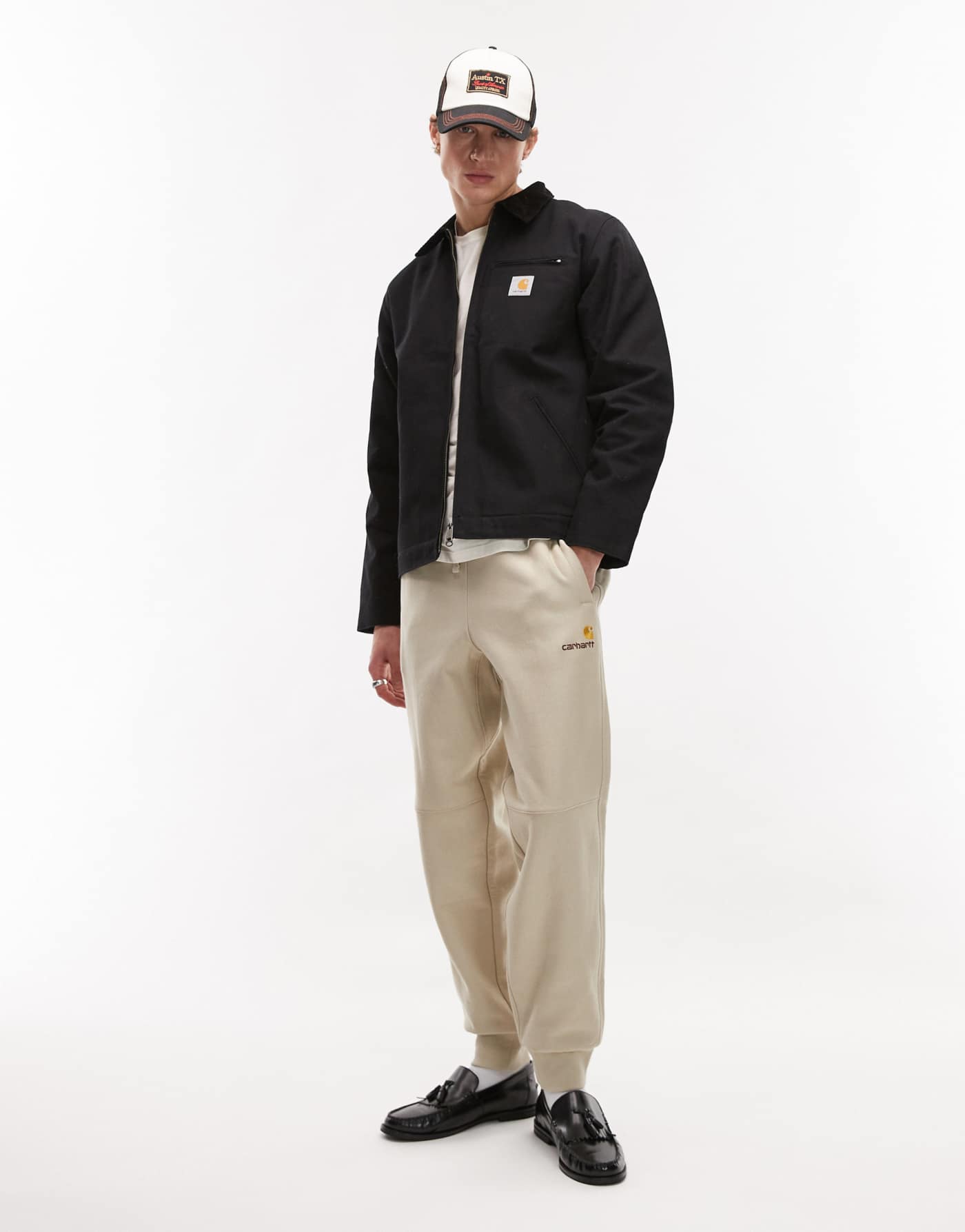 Carhartt WIP detroit zip up jacket in black