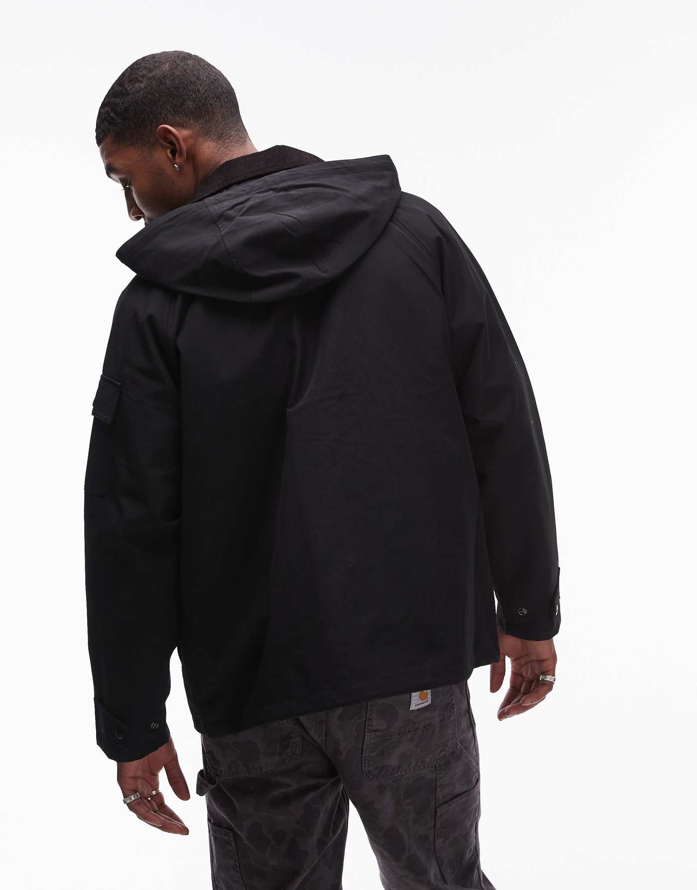 Carhartt WIP clarton hooded jacket in black