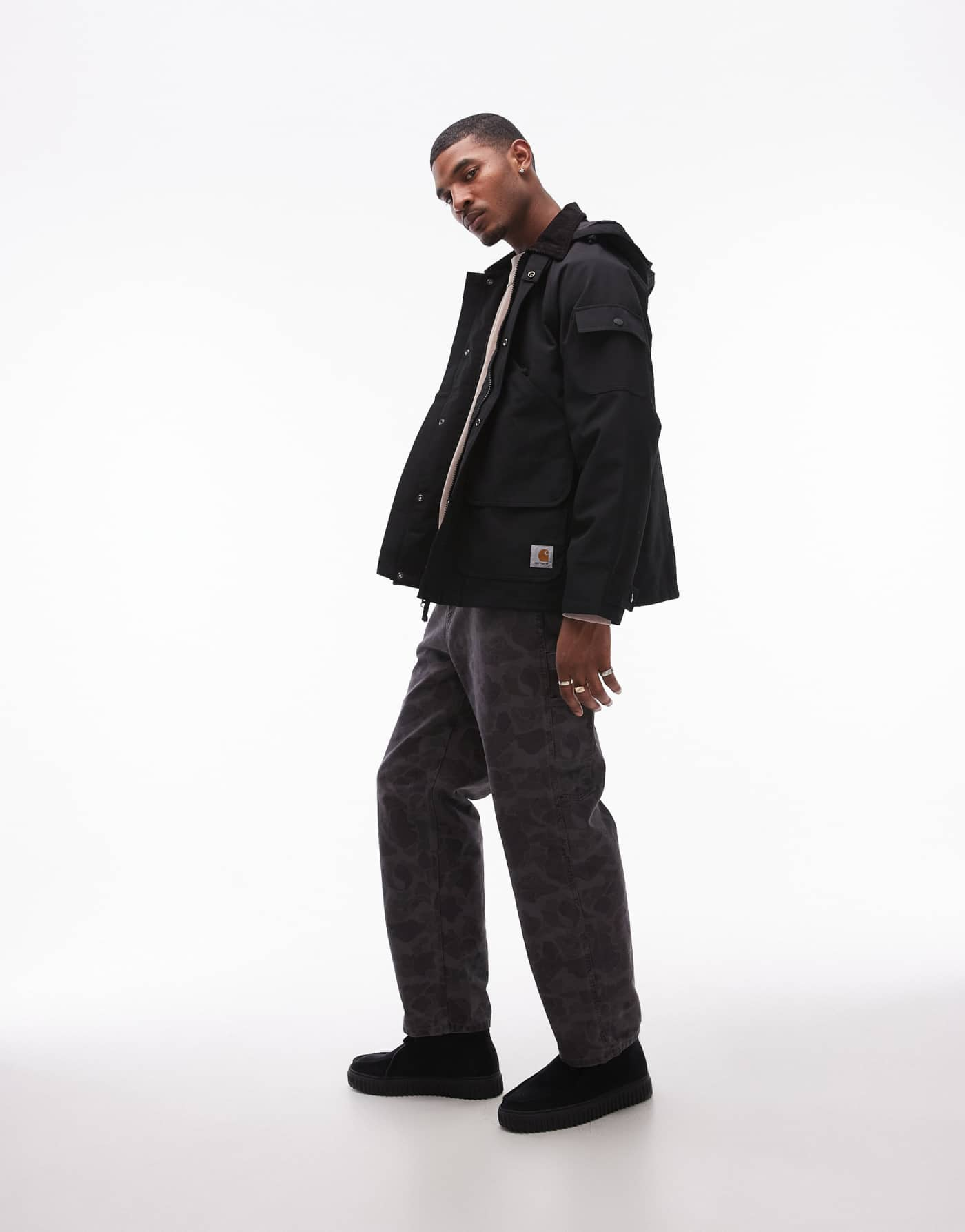 Carhartt WIP clarton hooded jacket in black