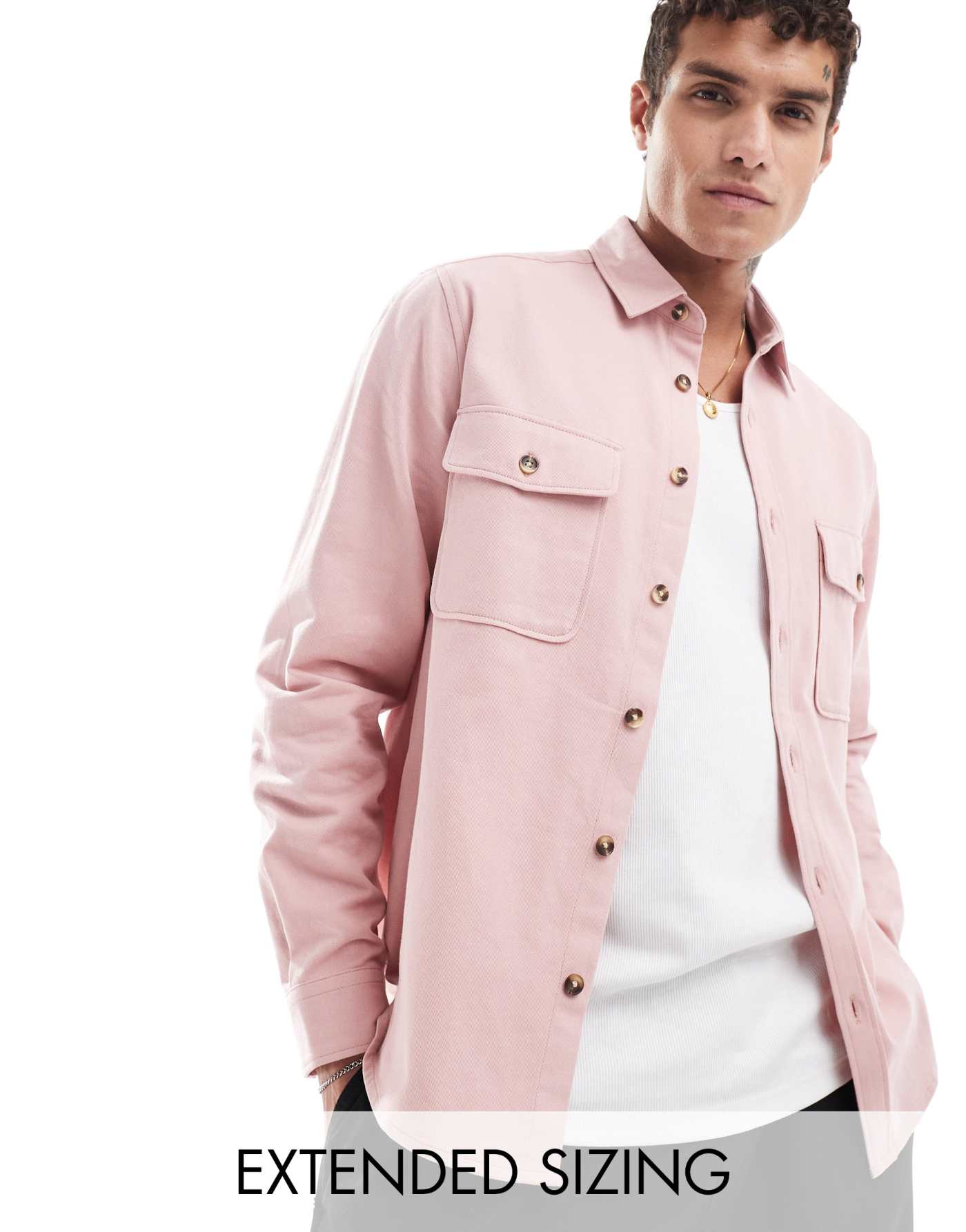 ASOS DESIGN overshirt overshirt in pink - PURPLE