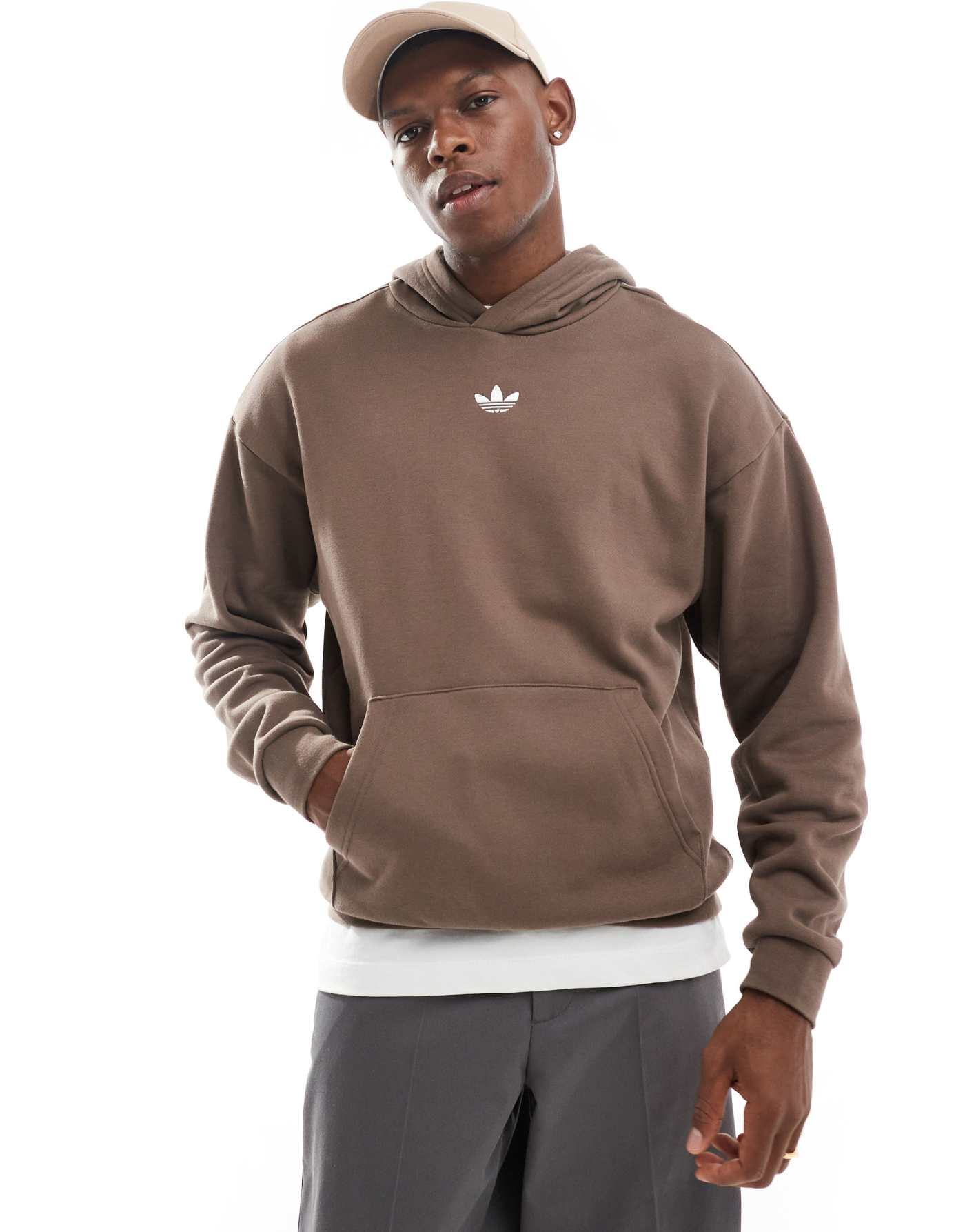 adidas Originals basketball hoodie in brown