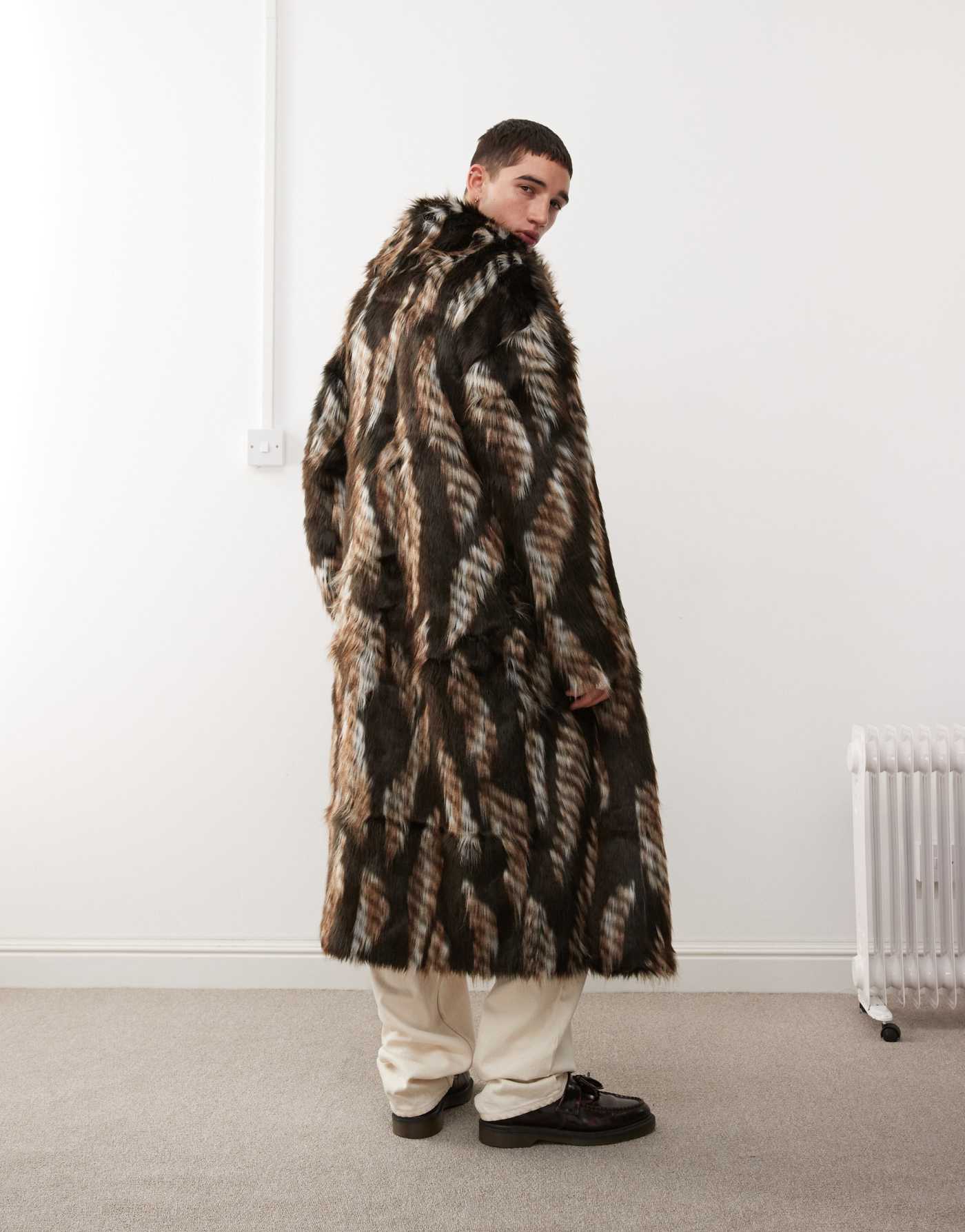 Reclaimed Vintage unisex faux fur jacket in animal print