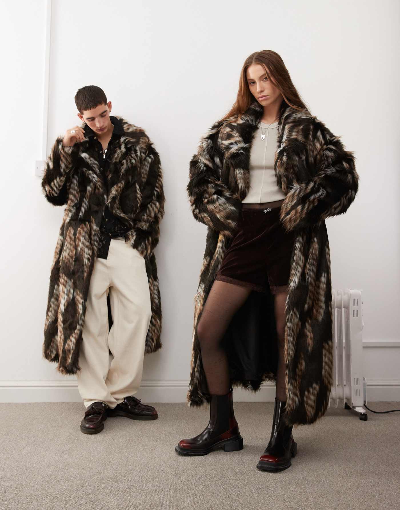 Reclaimed Vintage unisex faux fur jacket in animal print