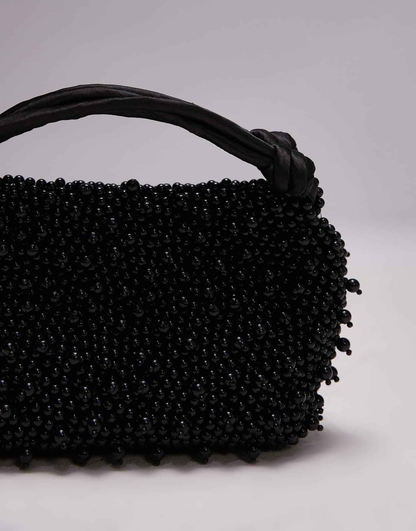 Topshop Gru embellished grab bag in black beading