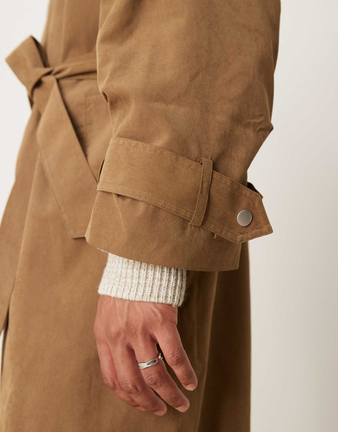 ASOS DESIGN trench coat with belt in camel